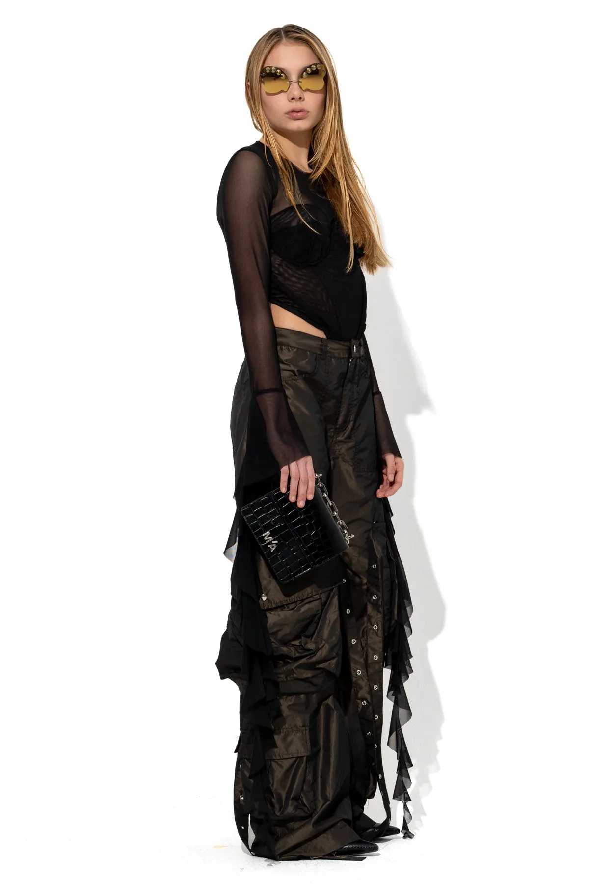 BLACK MESH CORSET TOP sold by Marques ’ Almeida product image thumbnail 4