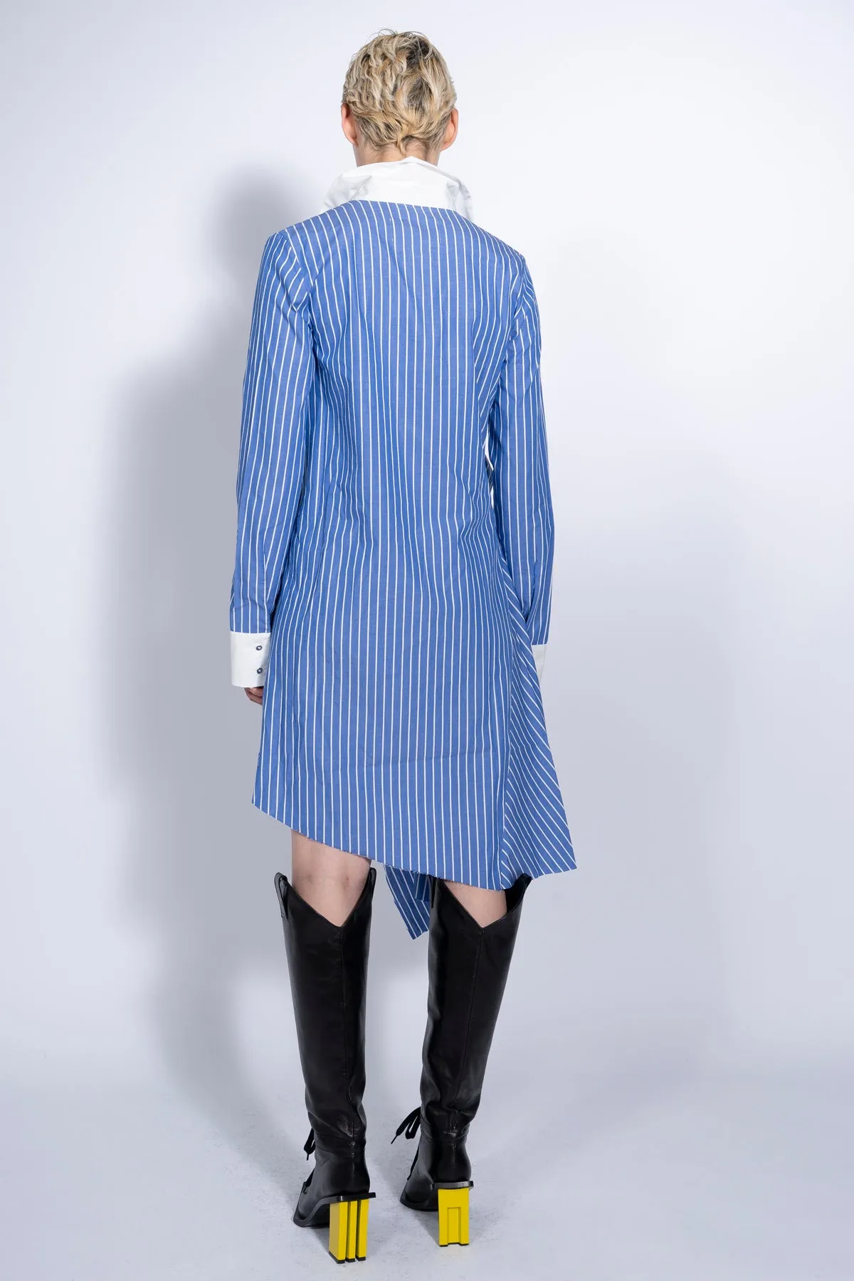 BLUE STRIPED SHIRT DRESS WITH SIDE BOW sold by Marques ’ Almeida product image thumbnail 2