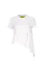 WHITE CAP SLEEVE T-SHIRT WITH PLEATS AND ASYMMETRIC HEM sold by Marques ’ Almeida