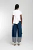 WHITE CAP SLEEVE T-SHIRT WITH PLEATS AND ASYMMETRIC HEM sold by Marques ’ Almeida