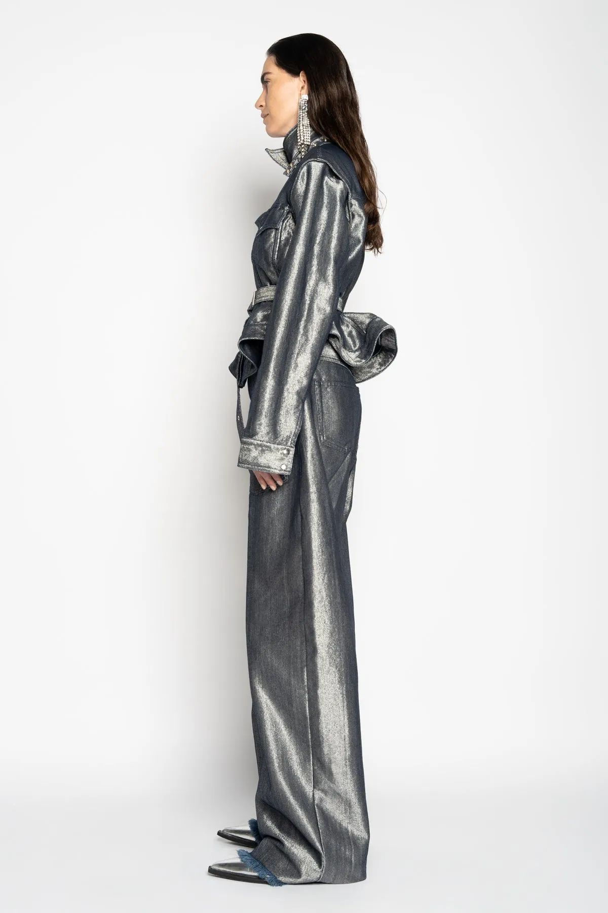 SILVER DENIM BOYFRIEND TROUSERS WITH PATCH POCKET sold by Marques ’ Almeida product image thumbnail 3
