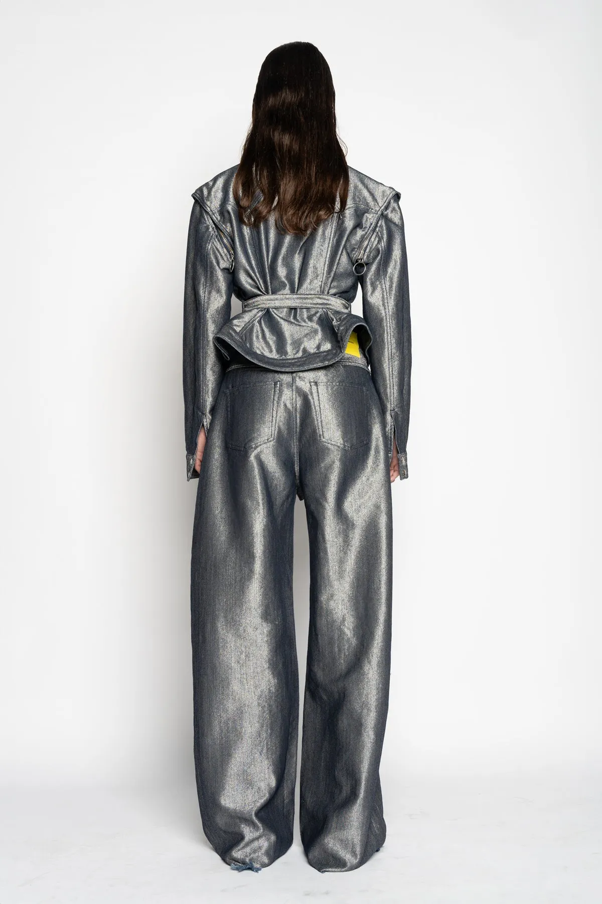 SILVER DENIM BOYFRIEND TROUSERS WITH PATCH POCKET sold by Marques ’ Almeida product image thumbnail 4
