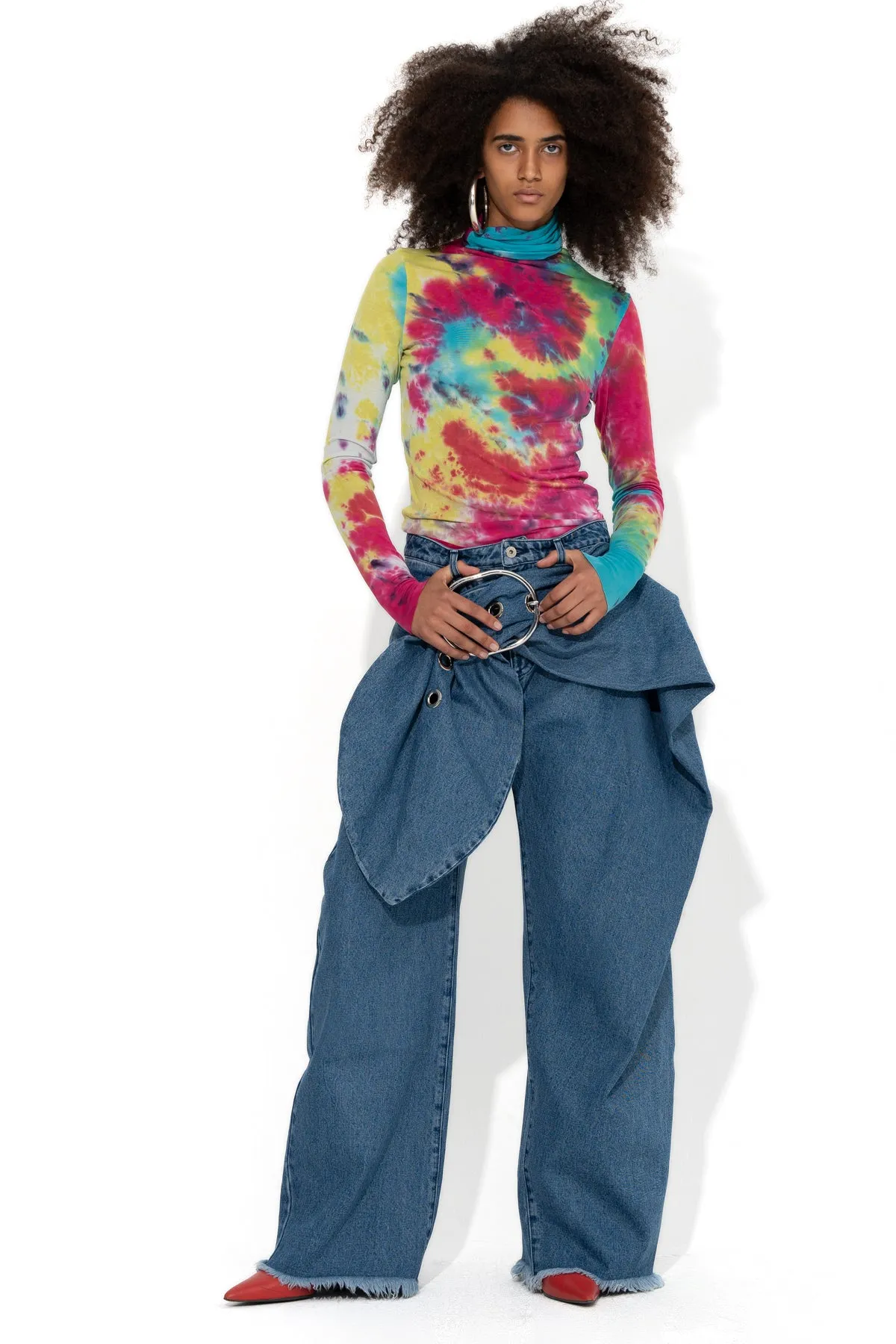 MID BLUE BELTED BOYFRIEND JEANS sold by Marques ’ Almeida