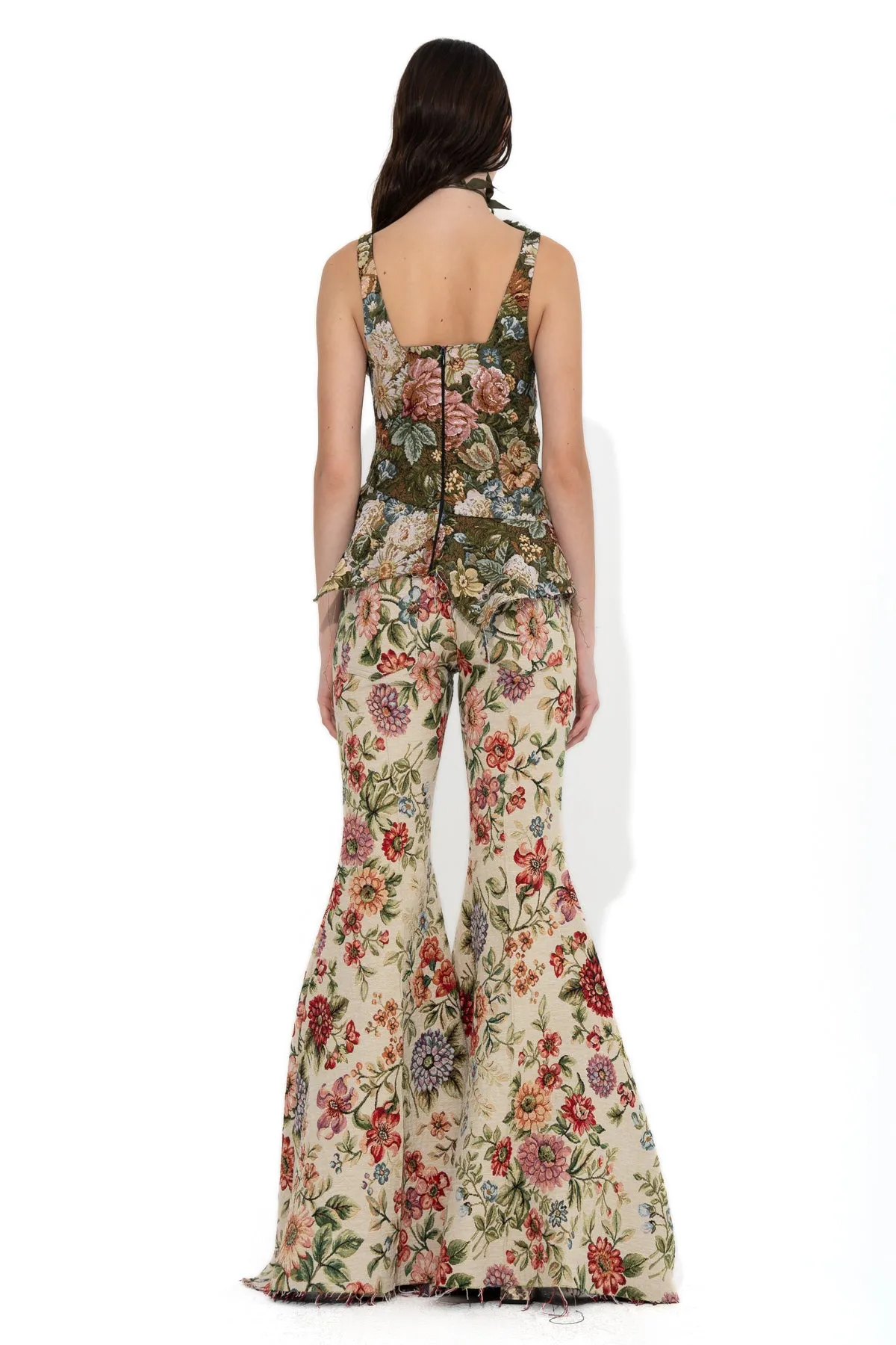 GREEN BROCADE PEPLUM CORSET TOP sold by Marques ’ Almeida product image thumbnail 3