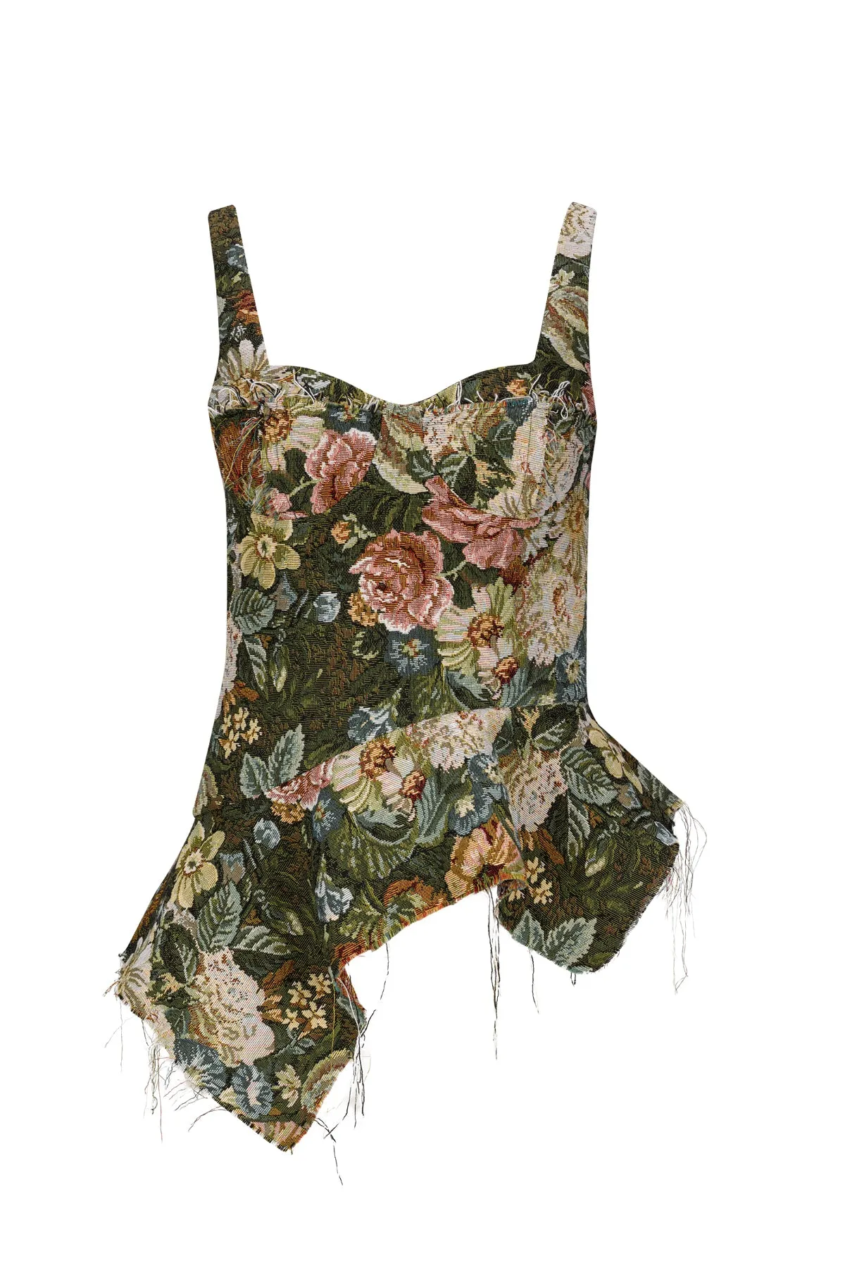 GREEN BROCADE PEPLUM CORSET TOP sold by Marques ’ Almeida product image thumbnail 2