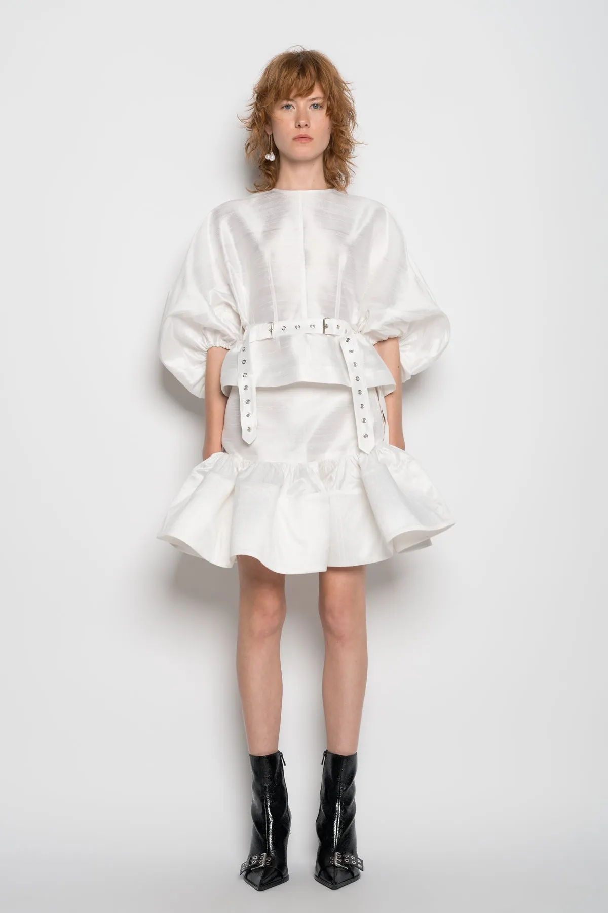 WHITE ROUND SLEEVE TOP sold by Marques ’ Almeida product image thumbnail 4