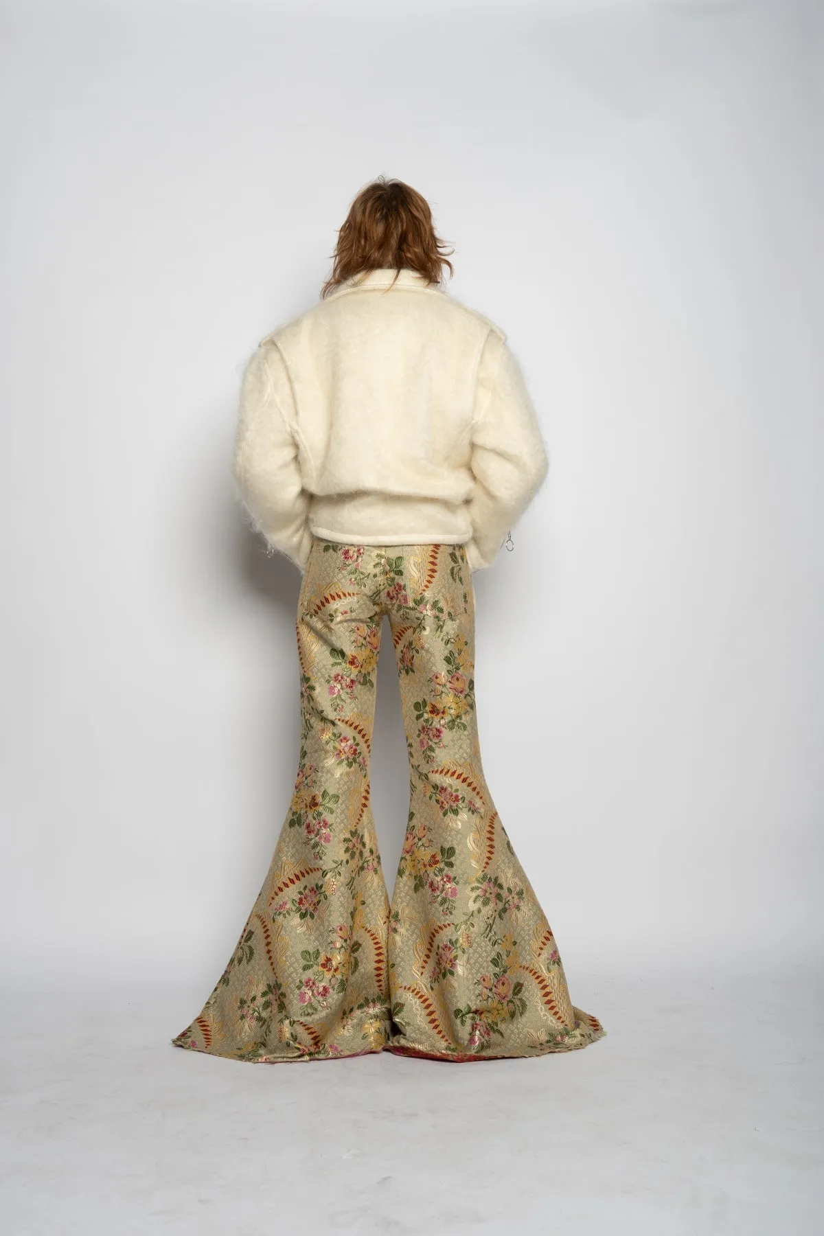 BEIGE BROCADE EXTREME FLARE TROUSERS sold by Marques ’ Almeida product image thumbnail 2
