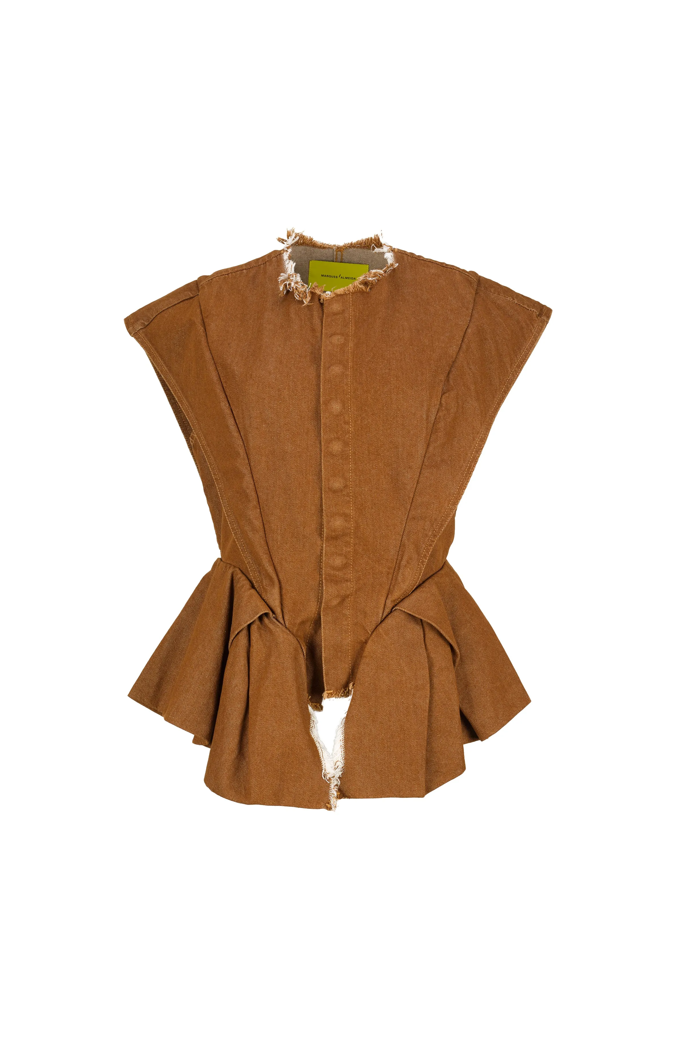 BROWN STRUCTURED SHOULDER CINCHED TOP sold by Marques ’ Almeida product image thumbnail 2