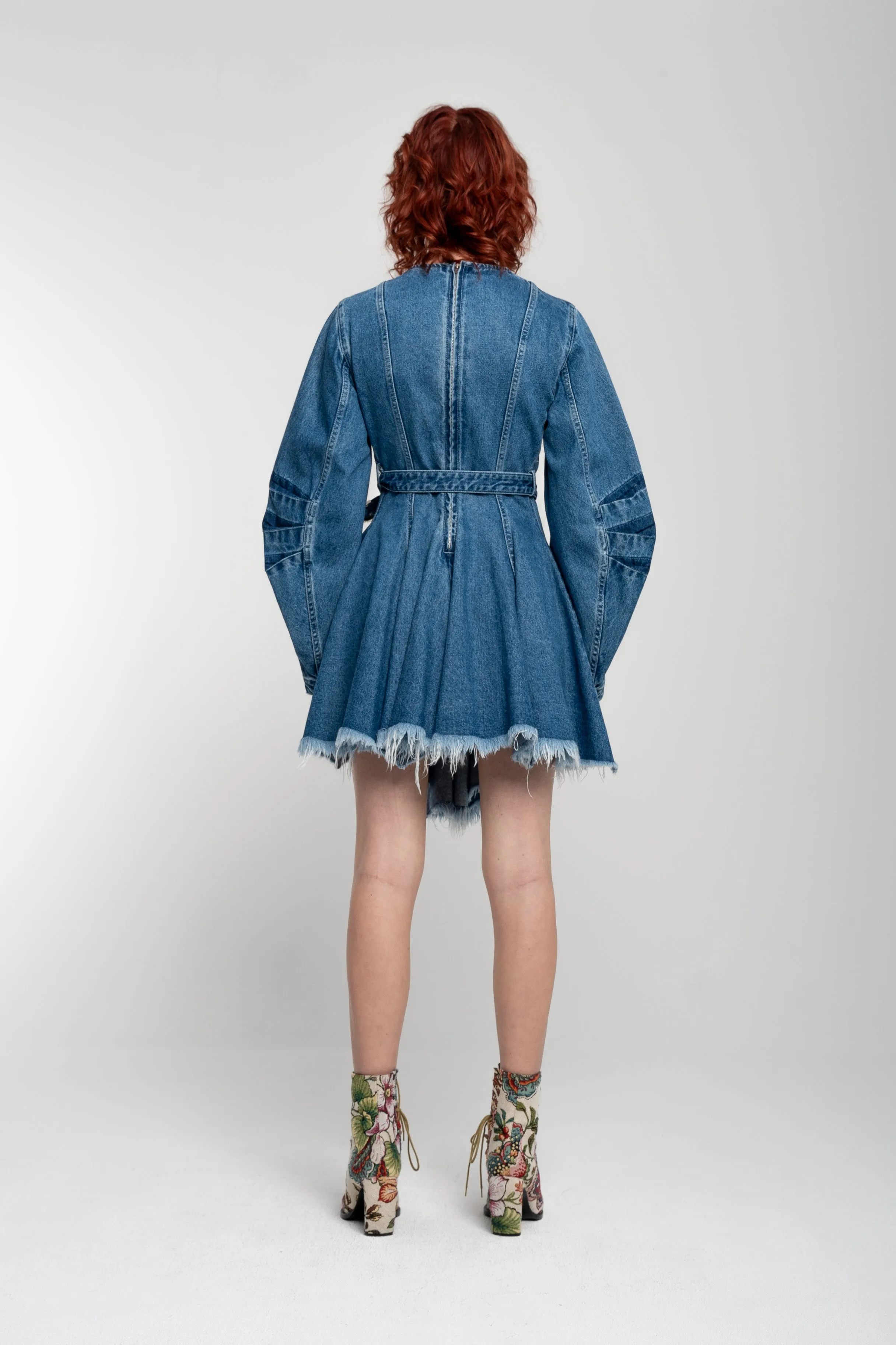 DENIM SHORT DRESS WITH ROUND SLEEVES sold by Marques ’ Almeida product image thumbnail 3
