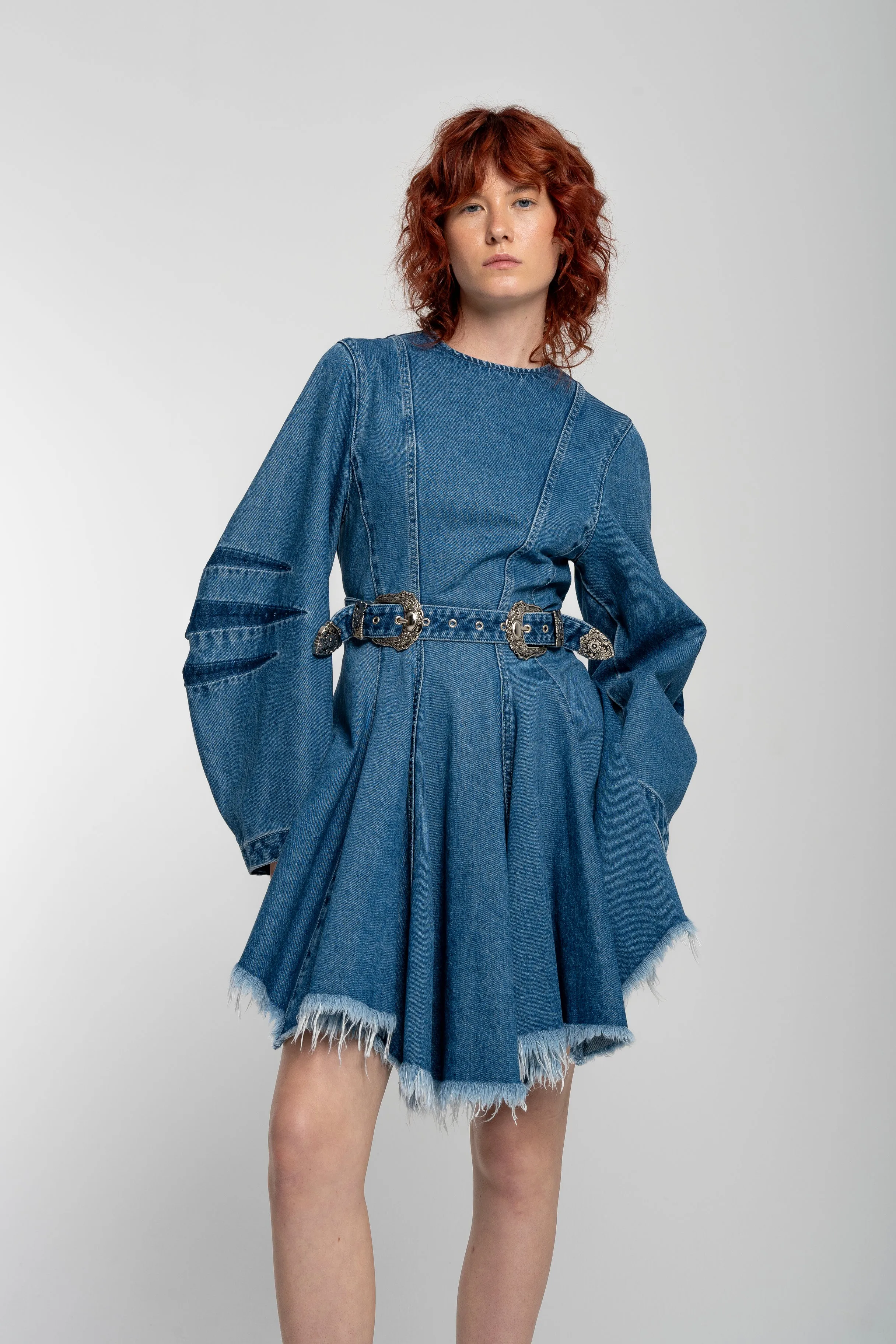DENIM SHORT DRESS WITH ROUND SLEEVES sold by Marques ’ Almeida