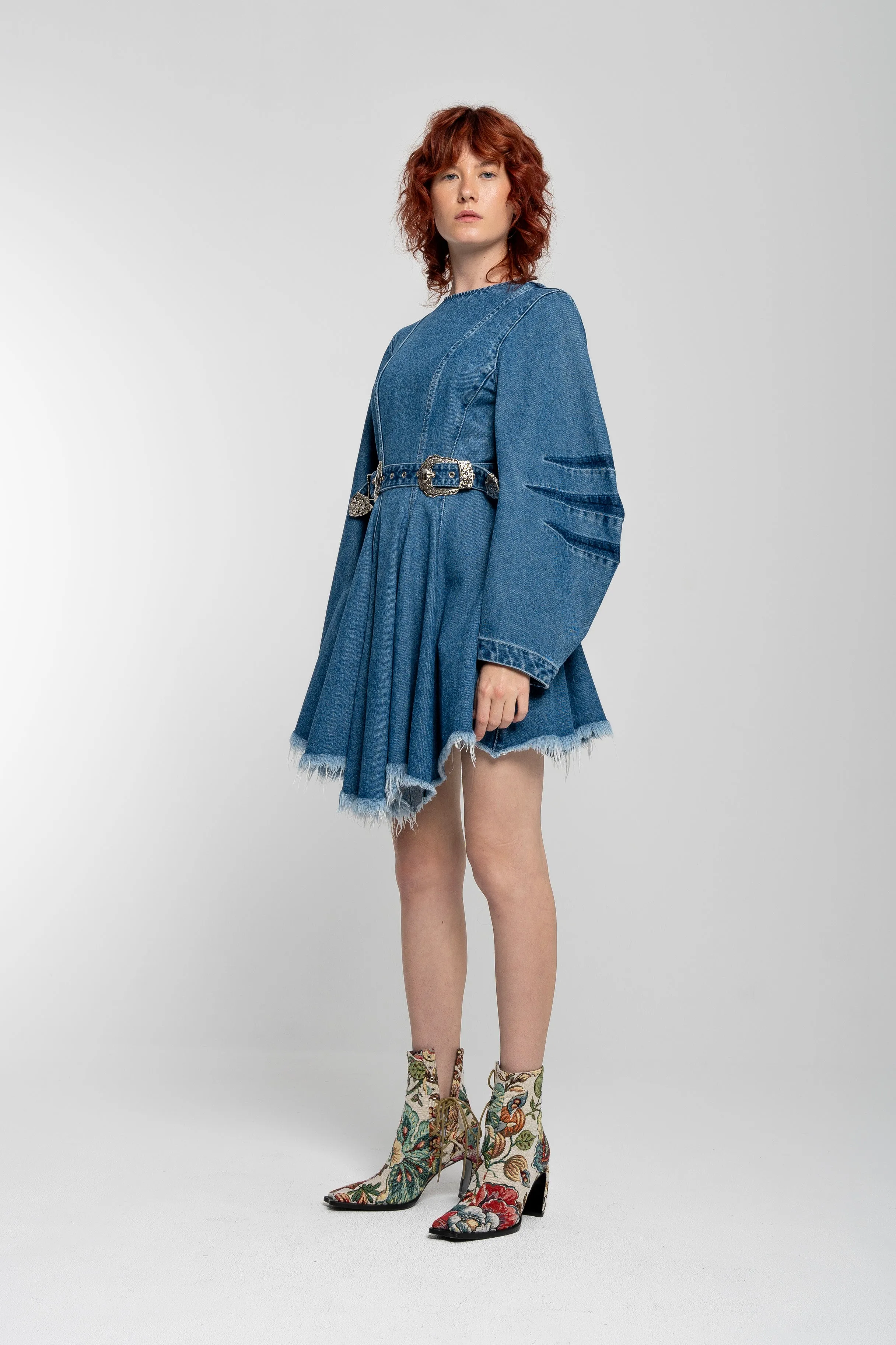 DENIM SHORT DRESS WITH ROUND SLEEVES sold by Marques ’ Almeida product image thumbnail 5