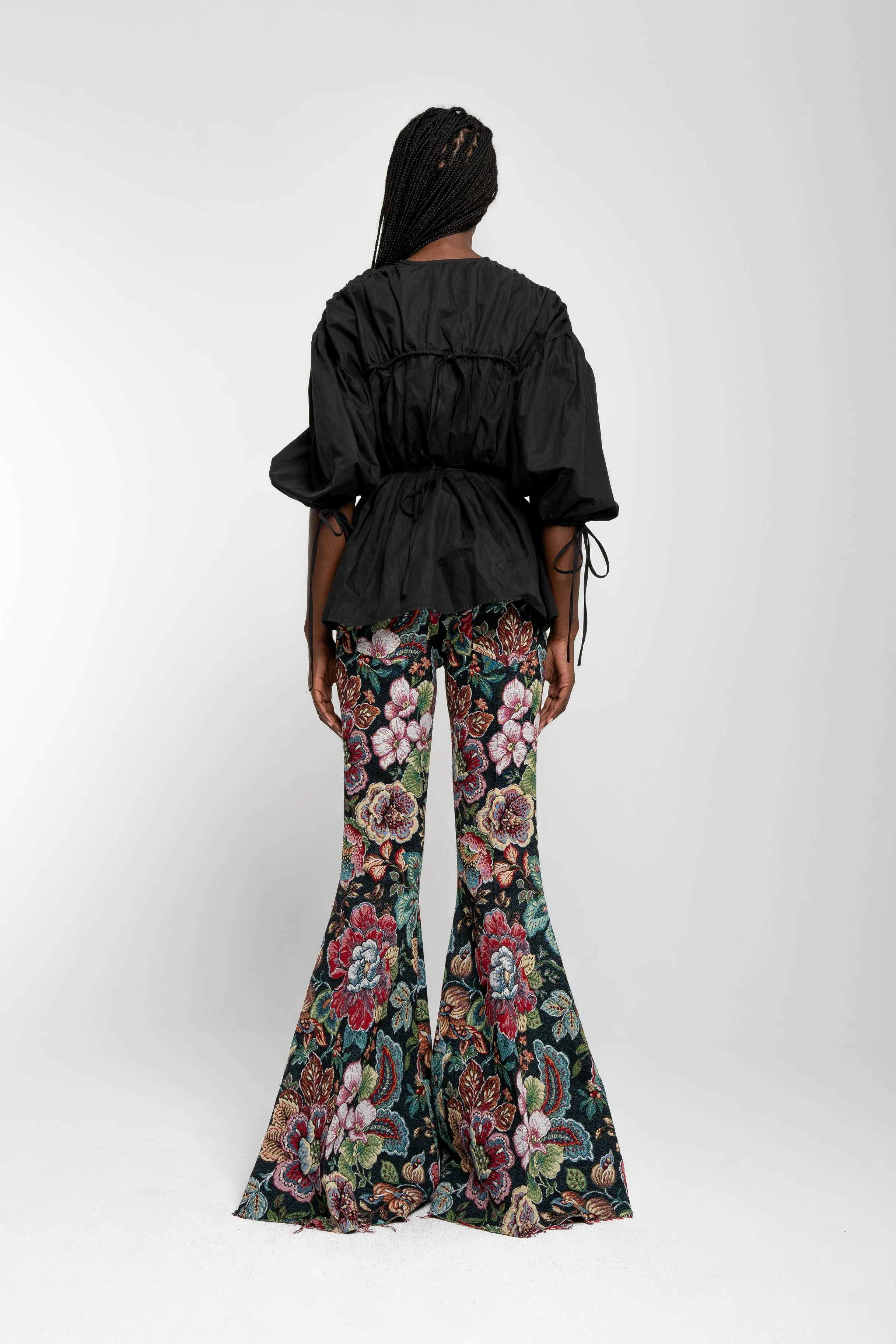 BLACK WRINKLED COTTON LACES RUCHED BLOUSE sold by Marques ’ Almeida product image thumbnail 3