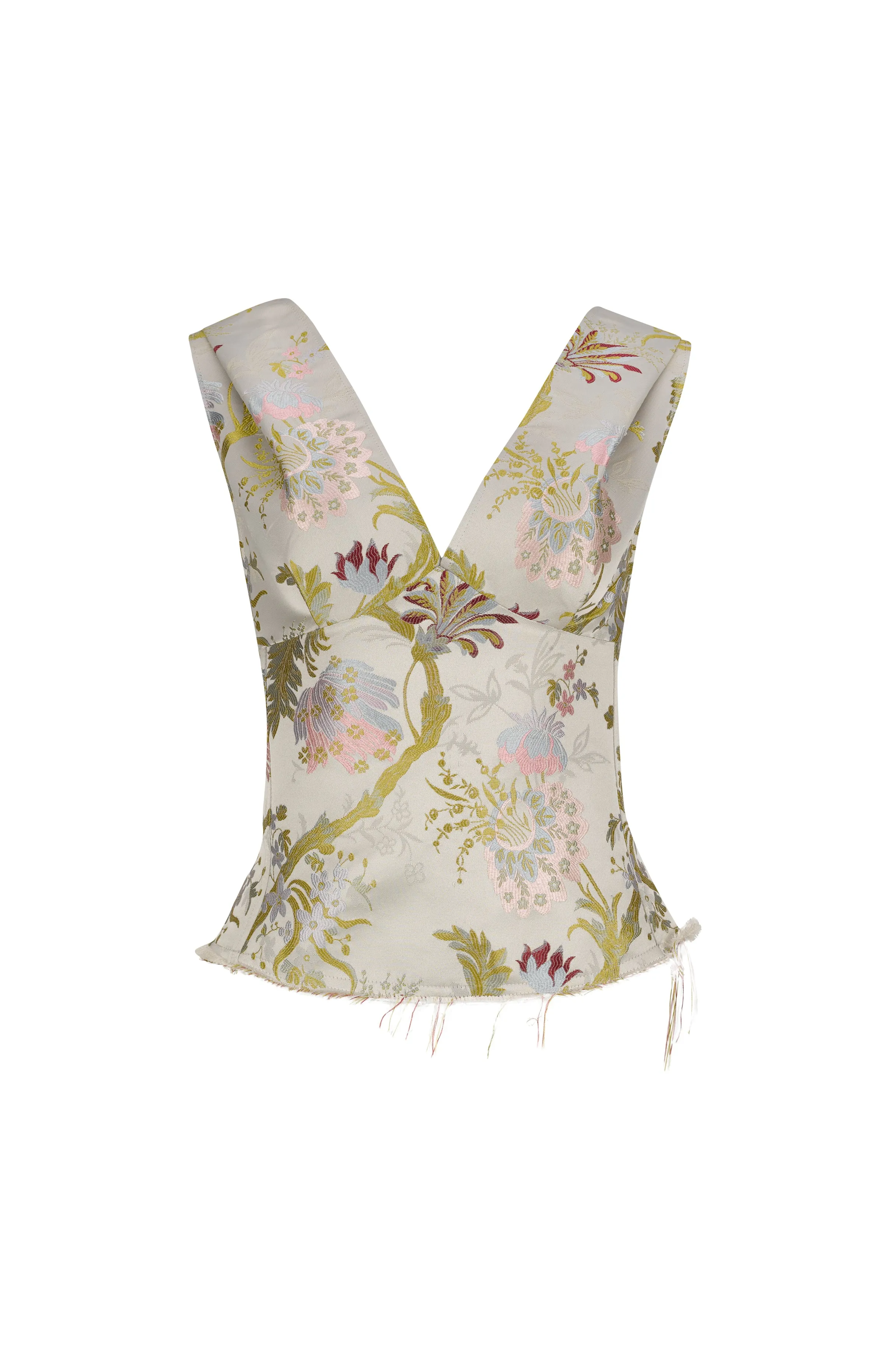 GREY SATIN BROCADE OFF SHOULDER FITTED TOP sold by Marques ’ Almeida product image thumbnail 2