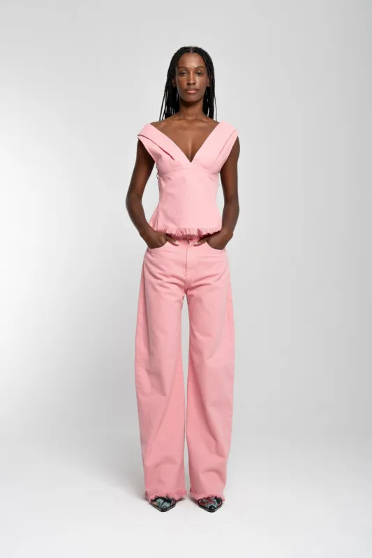 PINK DRILL BOYFRIEND TROUSERS sold by Marques ’ Almeida