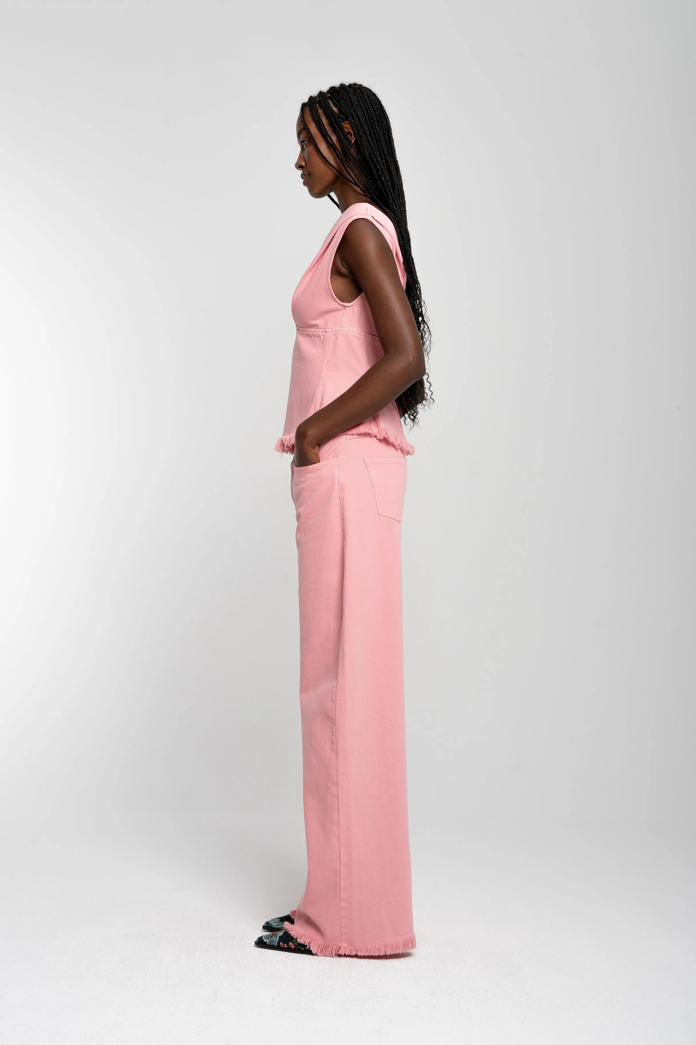 PINK DRILL BOYFRIEND TROUSERS sold by Marques ’ Almeida product image thumbnail 5