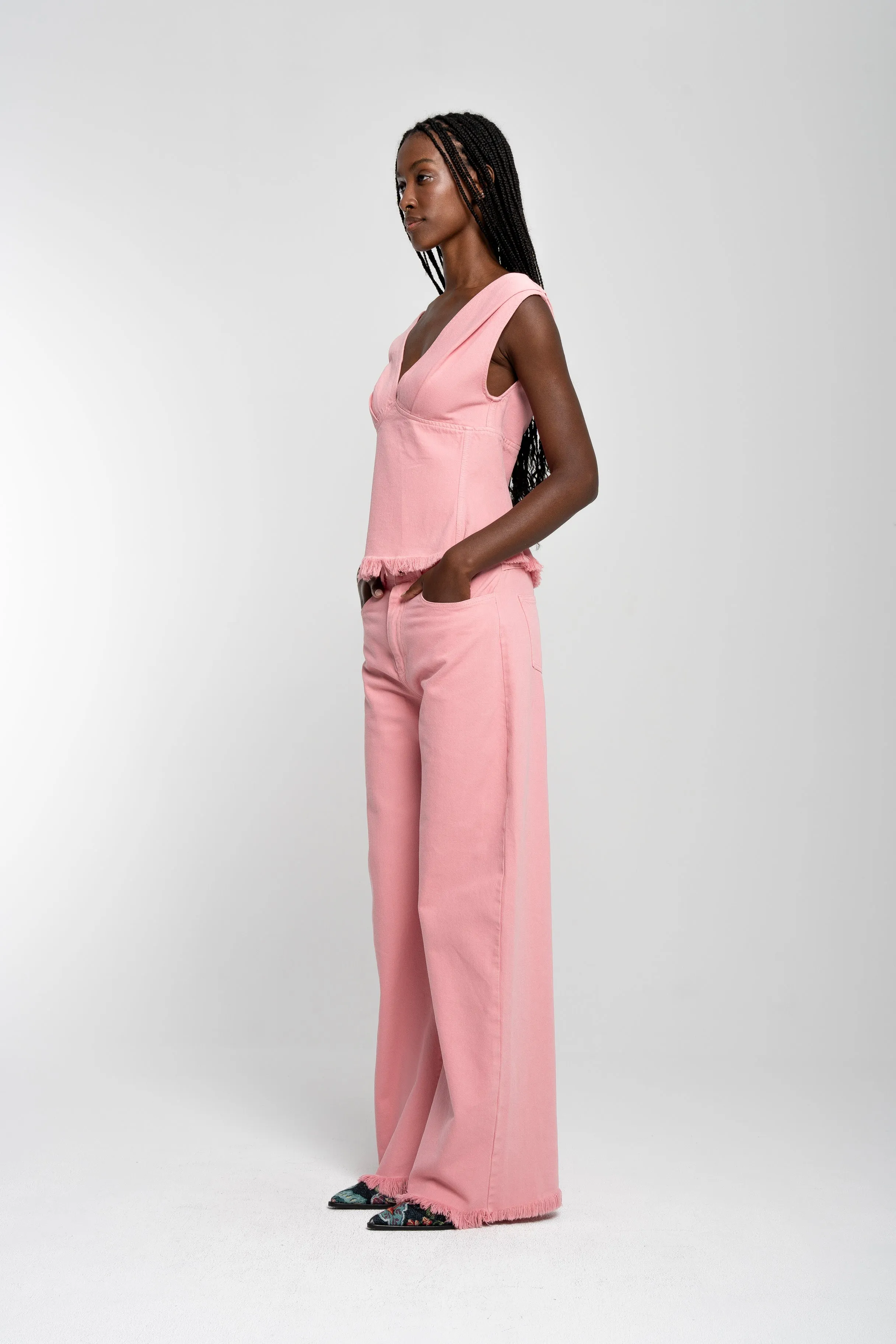 PINK DRILL BOYFRIEND TROUSERS sold by Marques ’ Almeida product image thumbnail 4
