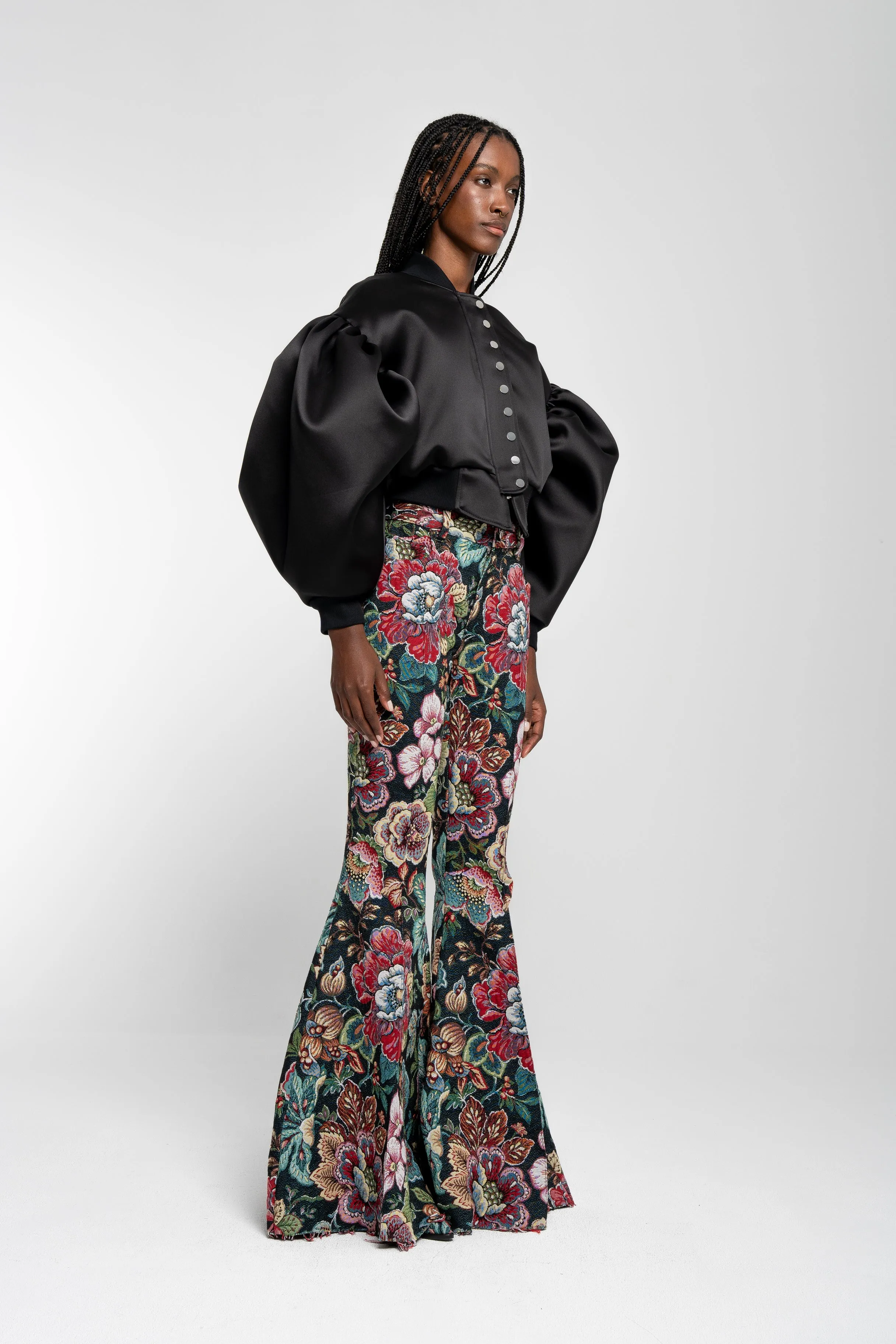 BLACK BOMBER JACKET WITH PUFF SLEEVES sold by Marques ’ Almeida product image thumbnail 4