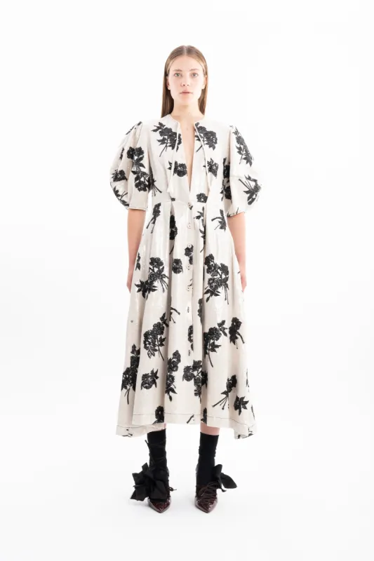 SEQUIN LONG BALOON SLEEVE DRESS made by Marques ’ Almeida