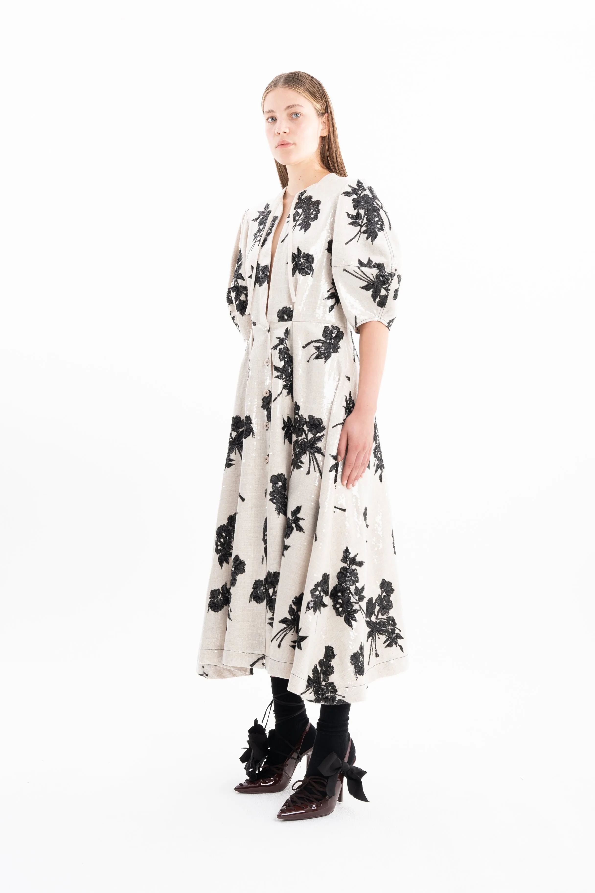 SEQUIN LONG BALOON SLEEVE DRESS sold by Marques ’ Almeida product image thumbnail 3