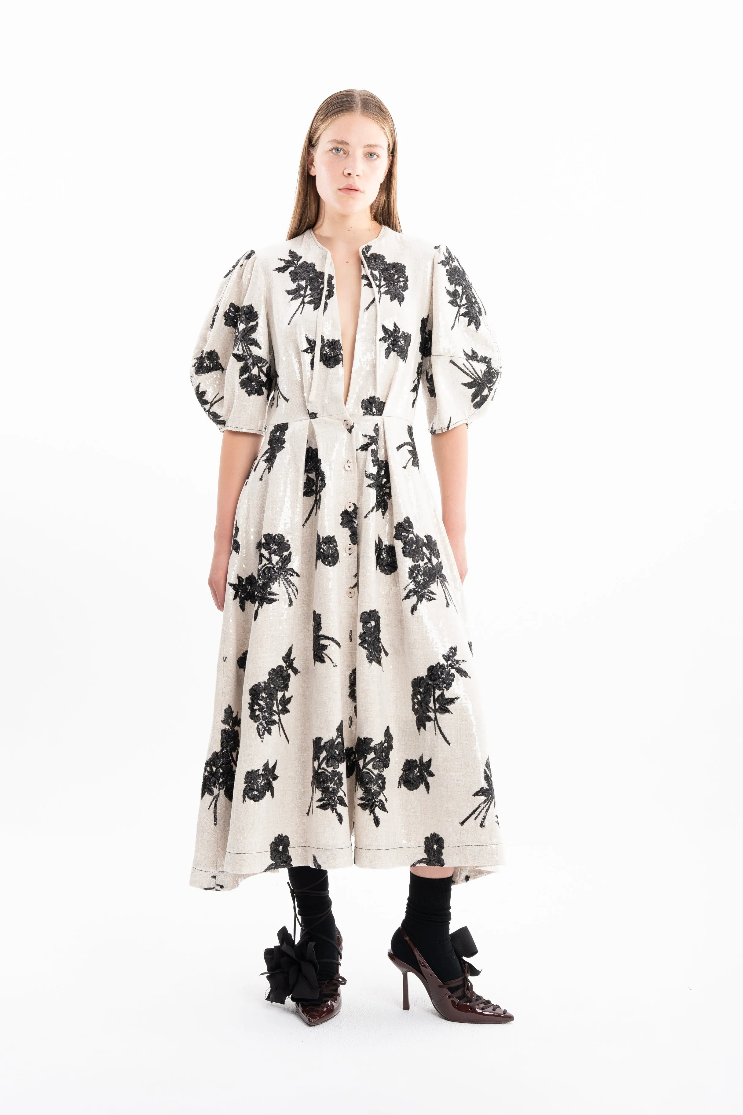 SEQUIN LONG BALOON SLEEVE DRESS sold by Marques ’ Almeida product image thumbnail 5