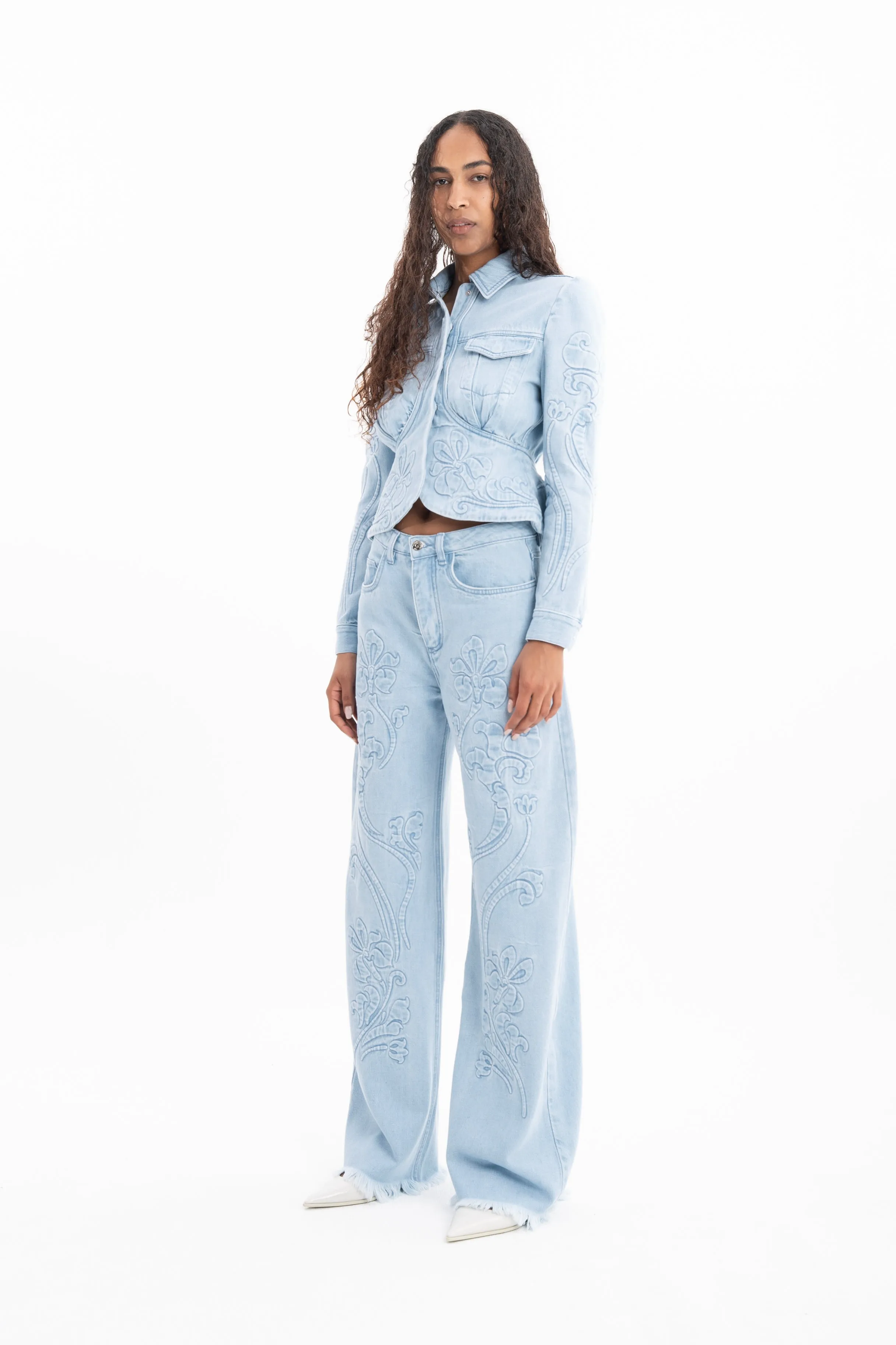 DENIM JACKET WITH FLOWER EMBROIDERY sold by Marques ’ Almeida product image thumbnail 4