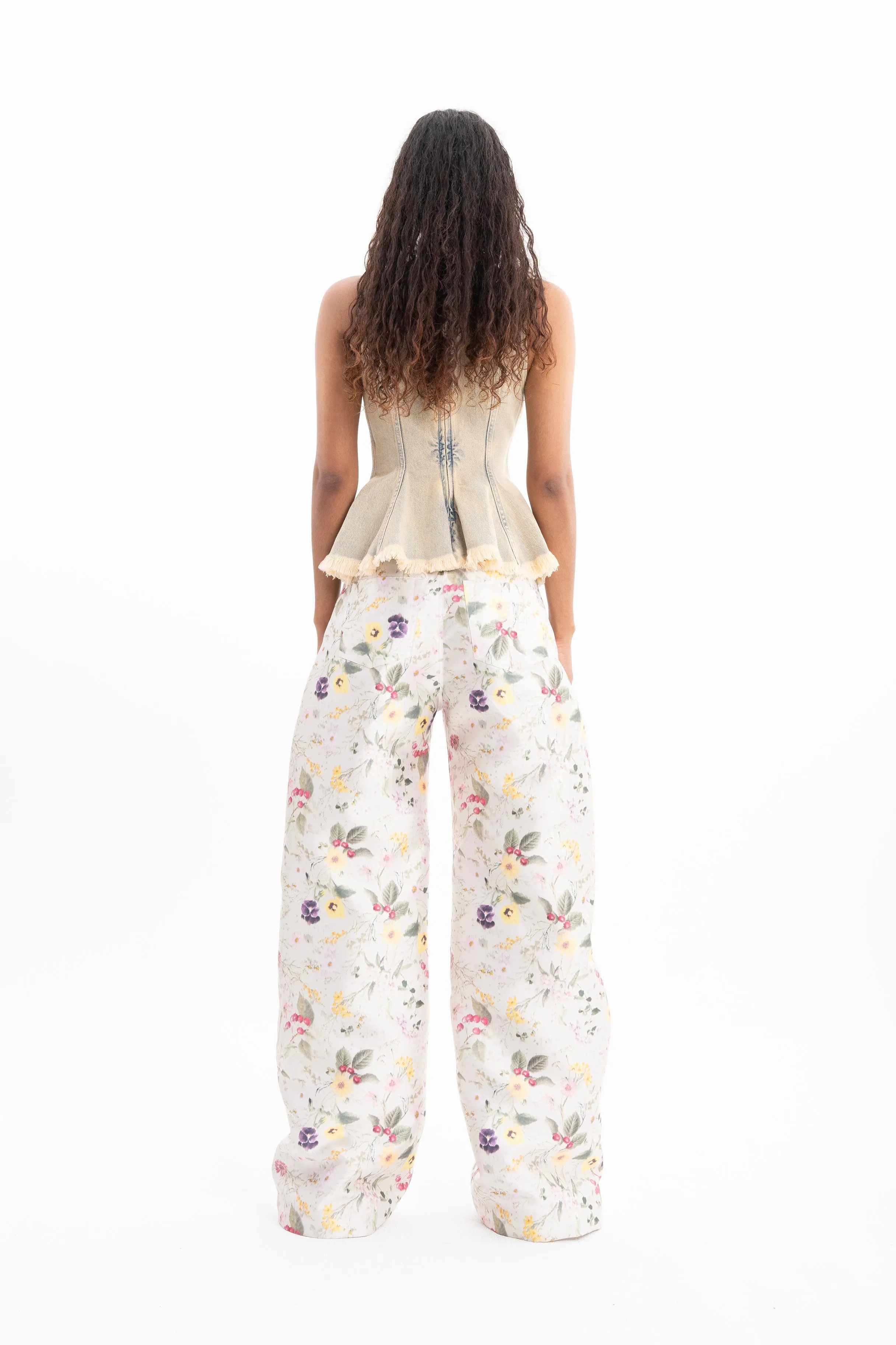 BEIGE OVERDYE DENIM TANK TOP WITH SEAMS sold by Marques ’ Almeida product image thumbnail 2