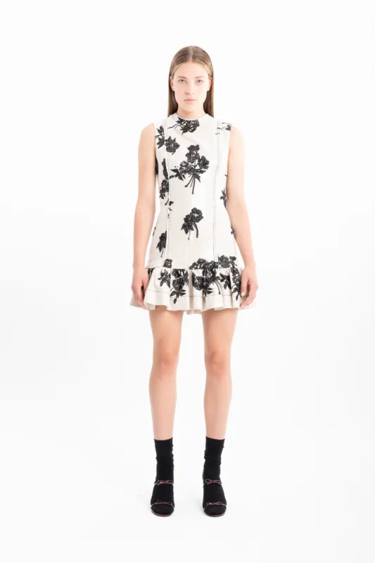 SEQUIN SLEEVELESS MINI DRESS WITH FLOUNCE HEM sold by Marques ’ Almeida