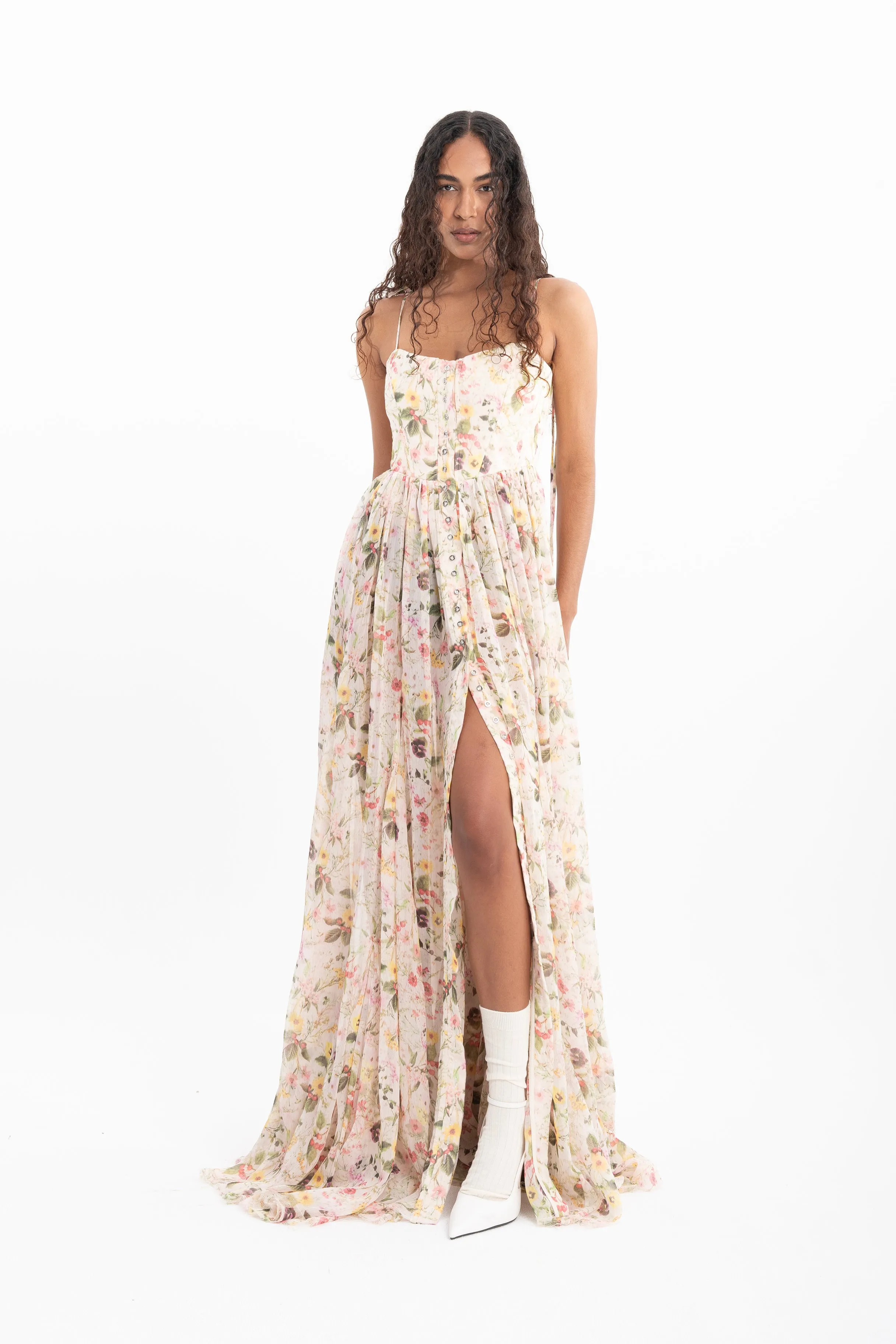 PRINTED CHIFFON STRAPPY DRESS sold by Marques ’ Almeida product image thumbnail 3