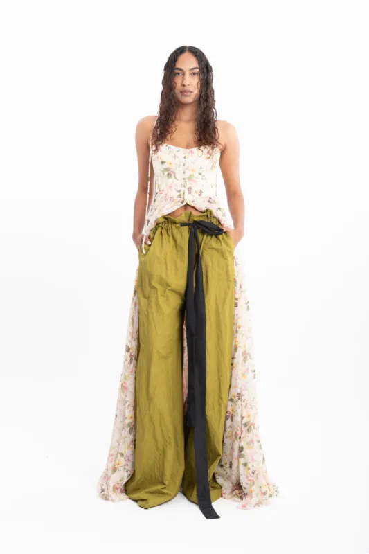 KHAKI WRINKLED COTTON JOGGER TROUSERS made by Marques ’ Almeida