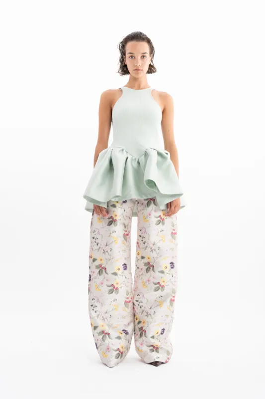 WHITE  FLORAL BOYFRIEND TROUSERS sold by Marques ’ Almeida