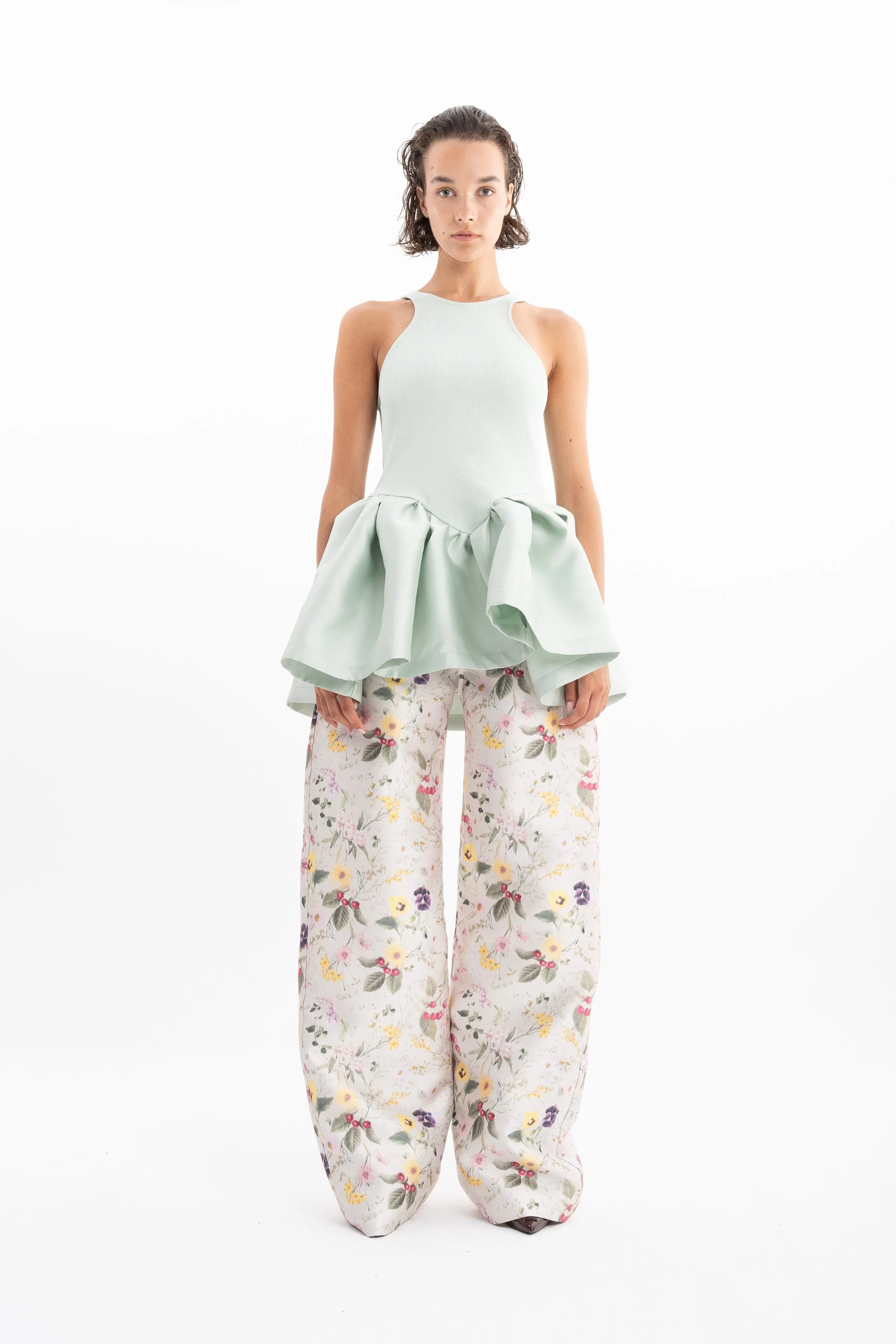WHITE FLORAL BOYFRIEND TROUSERS sold by Marques ’ Almeida