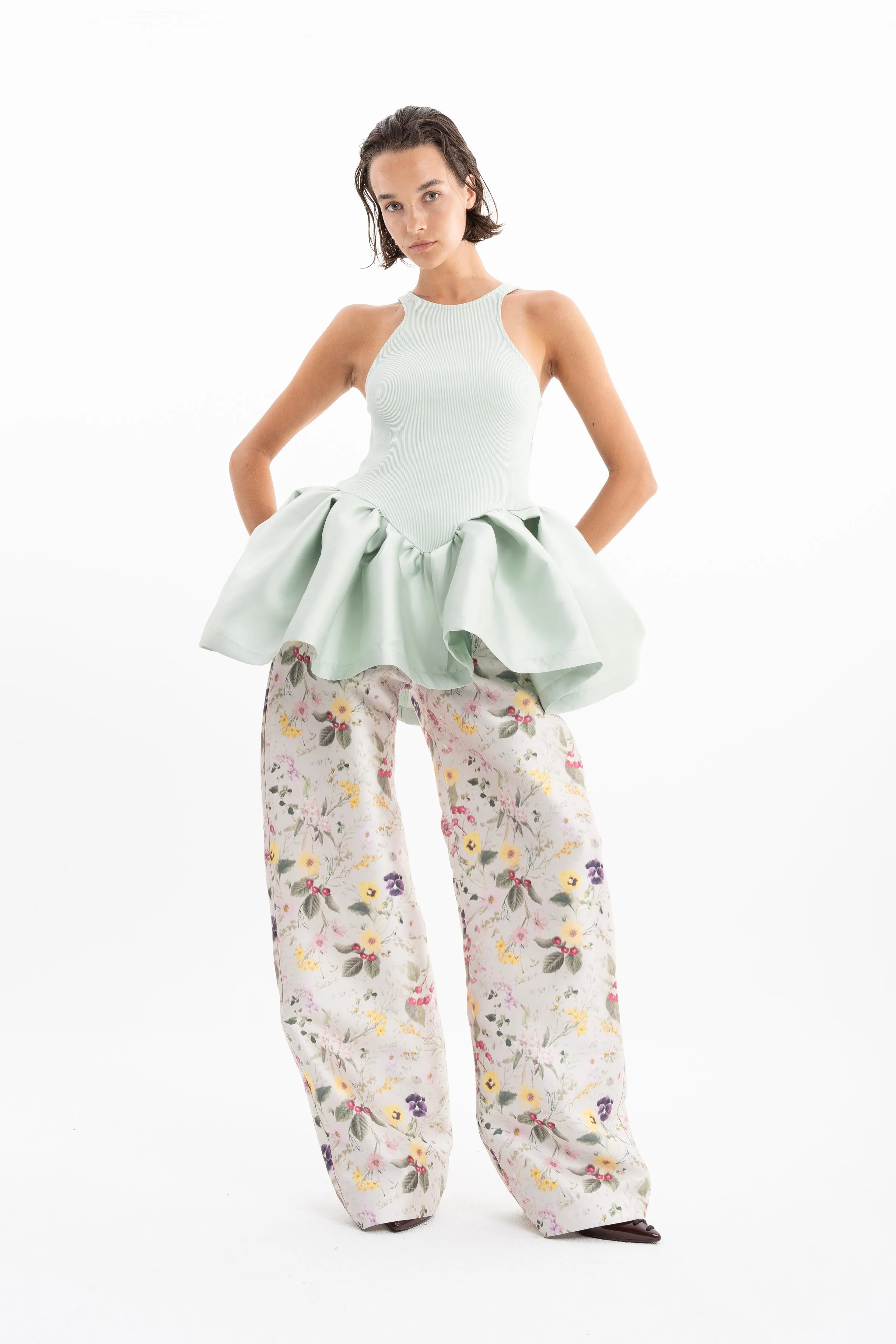 WHITE FLORAL BOYFRIEND TROUSERS sold by Marques ’ Almeida product image thumbnail 5