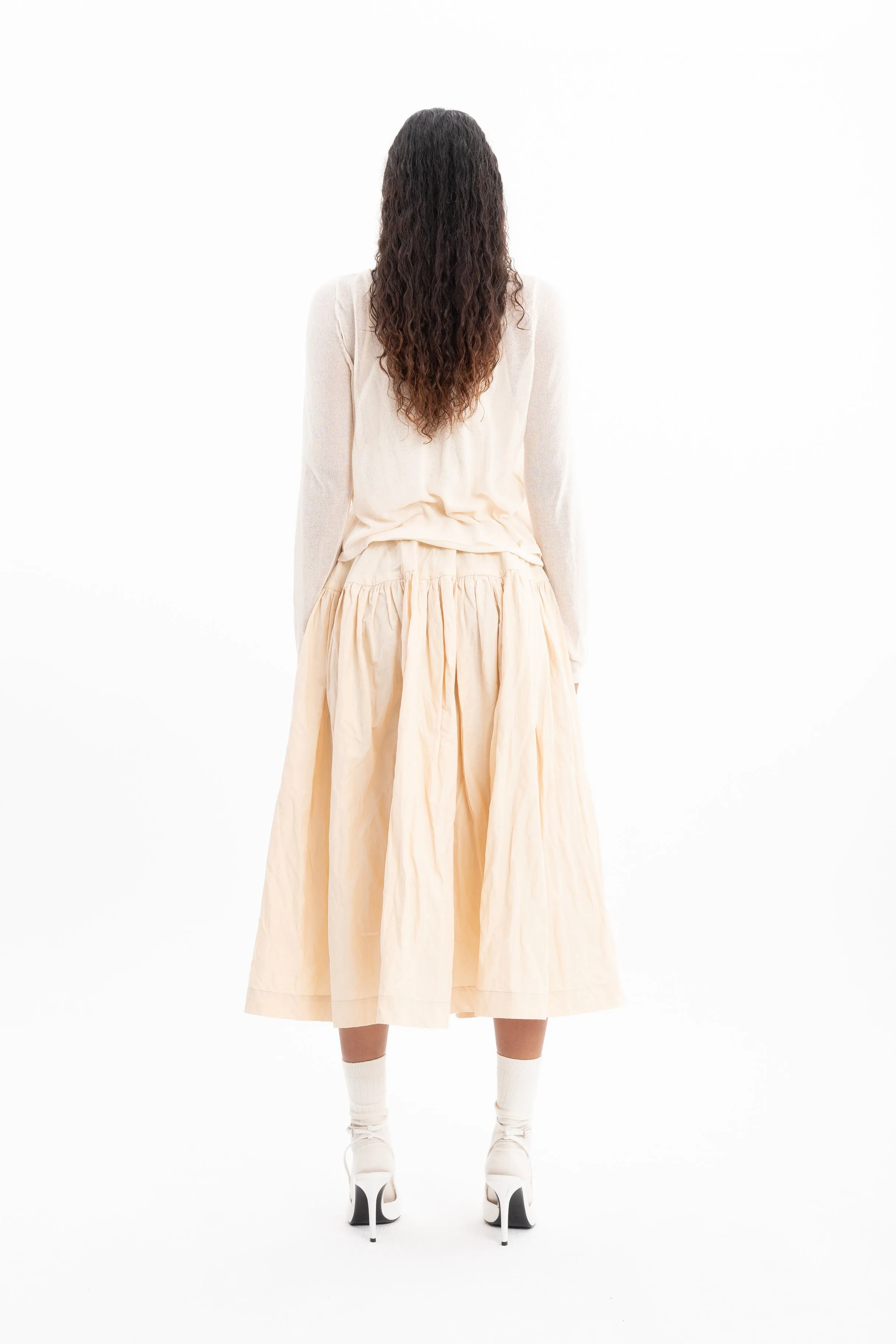 BEIGE WRINKLED COTTON MIDI SKIRT sold by Marques ’ Almeida product image thumbnail 2