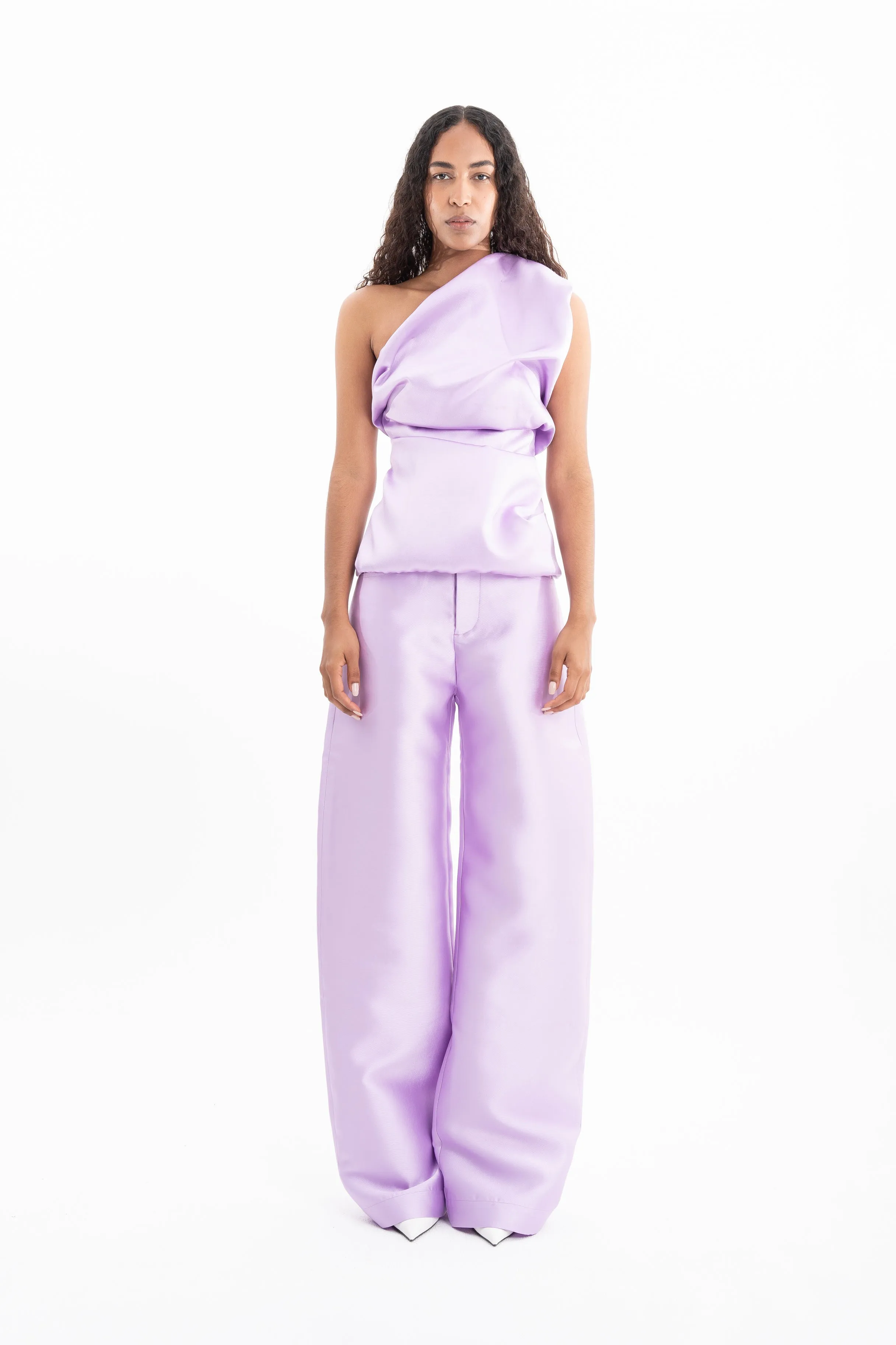 LILAC MIKADO SLEEVELESS DRAPED TOP sold by Marques ’ Almeida product image thumbnail 3