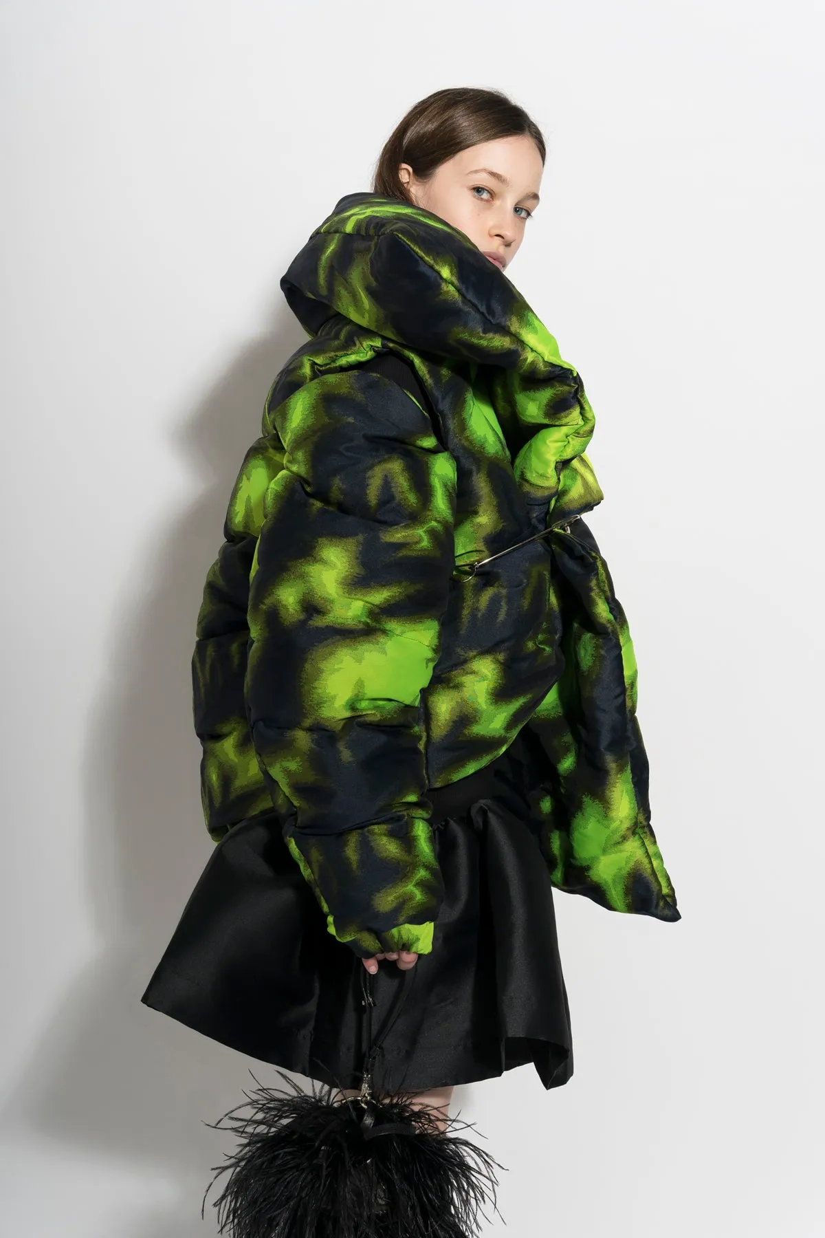 LIME TIE DYE M'A PUFFER JACKET sold by Marques ’ Almeida product image thumbnail 3
