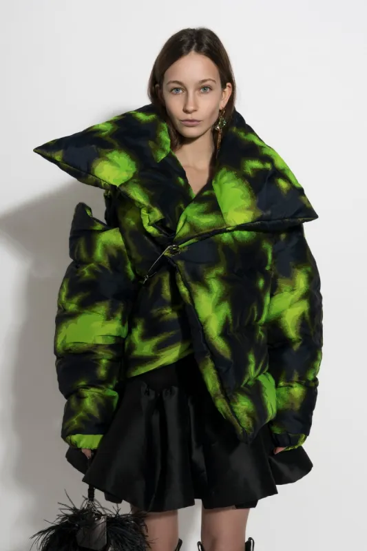LIME TIE DYE M'A PUFFER JACKET sold by Marques ’ Almeida