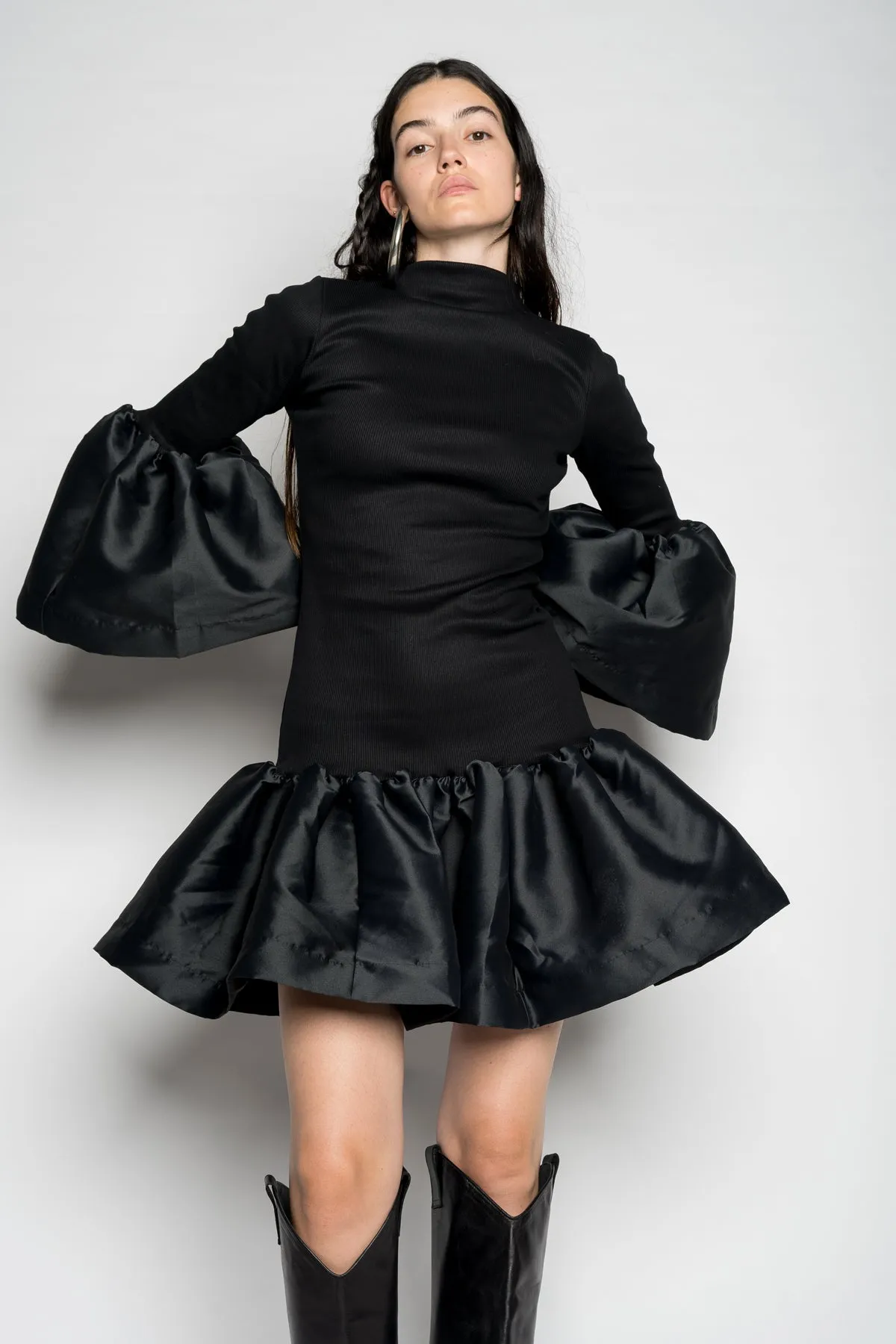 BLACK PUFF SLEEVE AND HEM DRESS sold by Marques ’ Almeida product image thumbnail 5