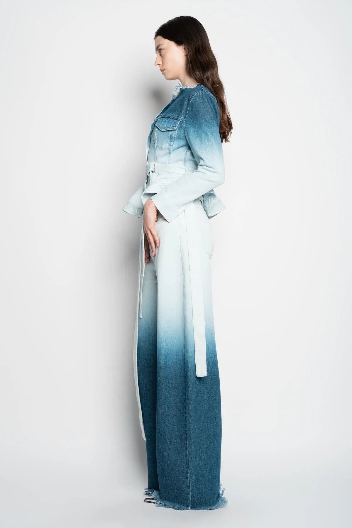 OMBRE DENIM BLUE BELTED JACKET sold by Marques ’ Almeida product image thumbnail 4