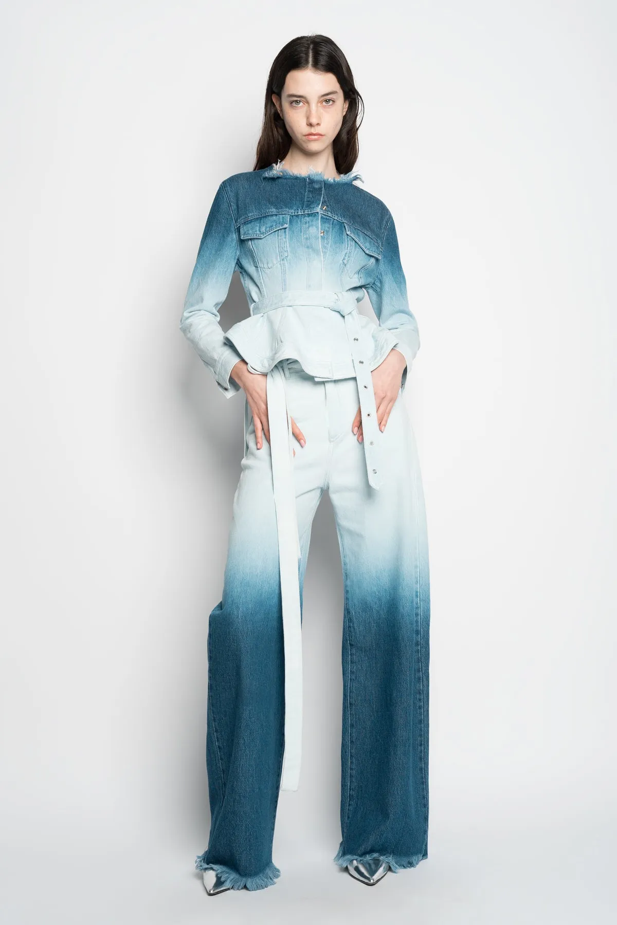 OMBRE DENIM BLUE BELTED JACKET sold by Marques ’ Almeida product image thumbnail 5