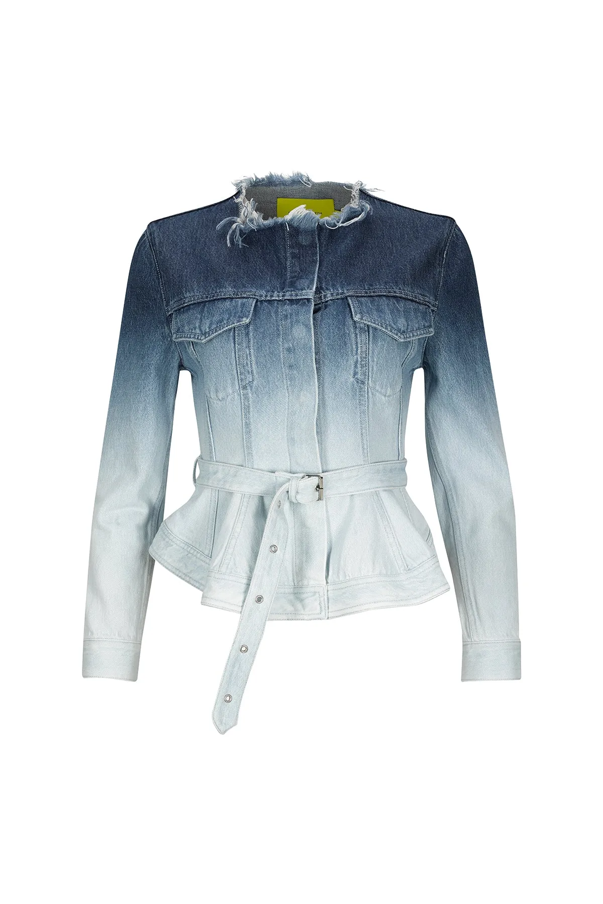 OMBRE DENIM BLUE BELTED JACKET sold by Marques ’ Almeida product image thumbnail 2