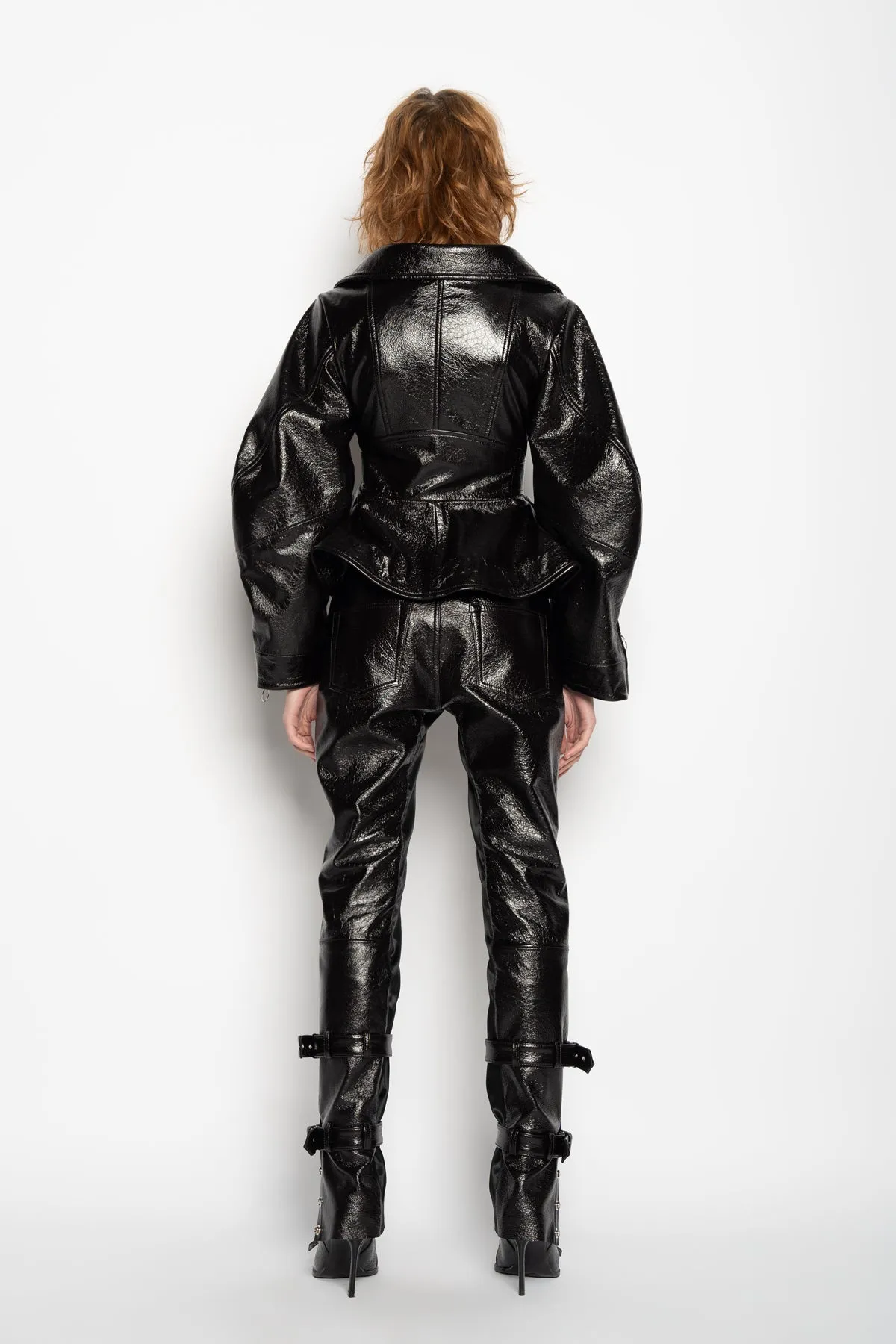 BLACK POINTY NECK LEATHER JACKET sold by Marques ’ Almeida product image thumbnail 2