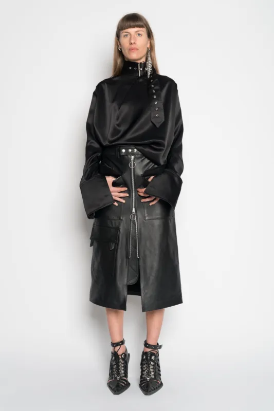 BLACK MIDI LEATHER SKIRT sold by Marques ’ Almeida
