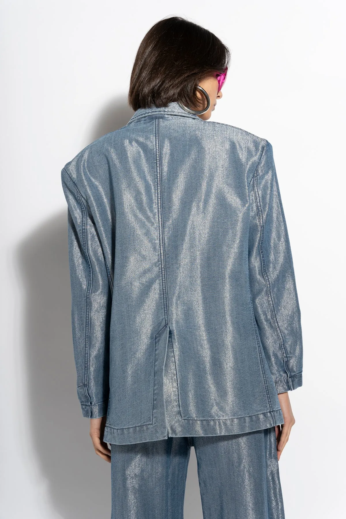 BLUE LUREX OVERSIZED BLAZER sold by Marques ’ Almeida product image thumbnail 2