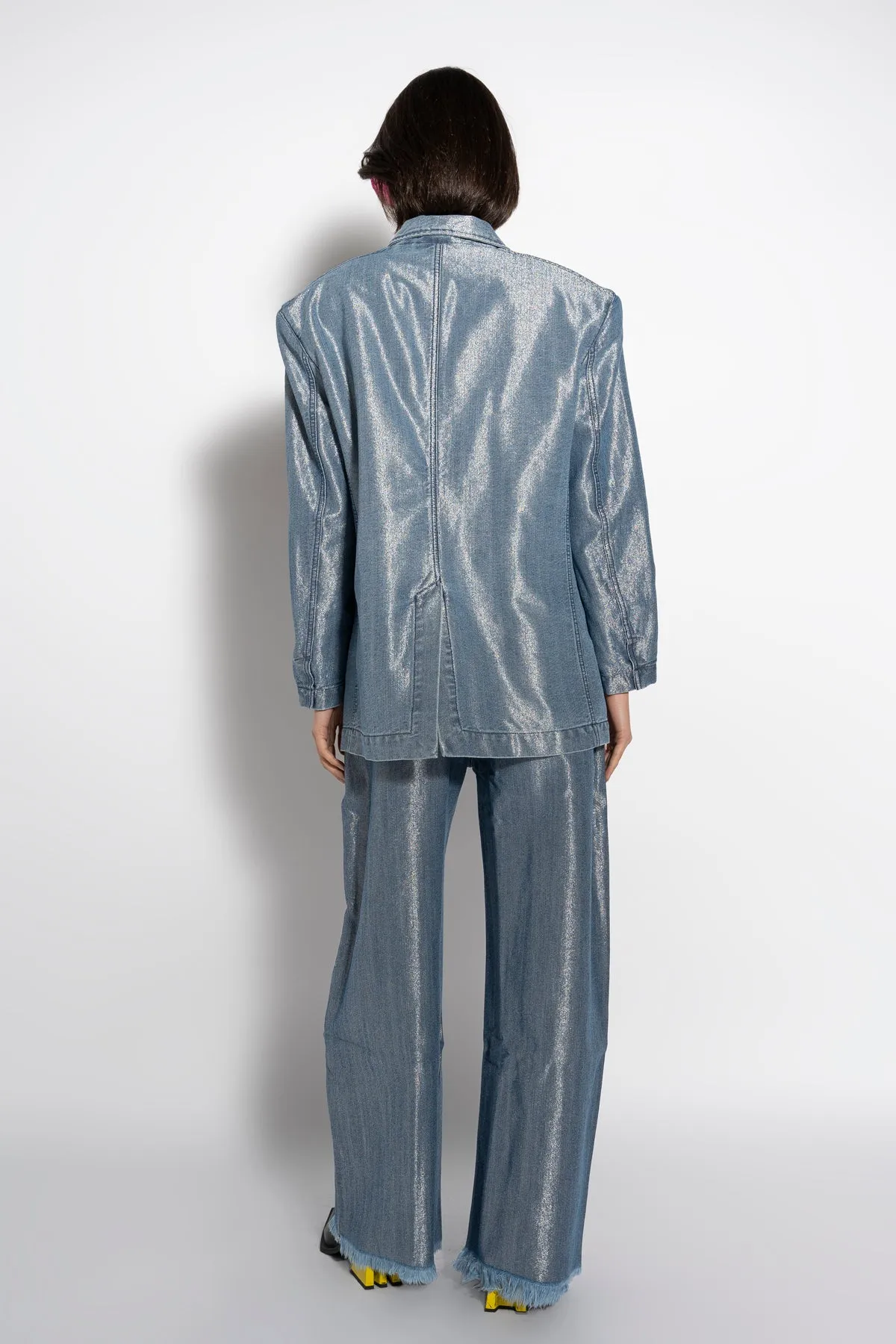 BLUE LUREX OVERSIZED BLAZER sold by Marques ’ Almeida product image thumbnail 5