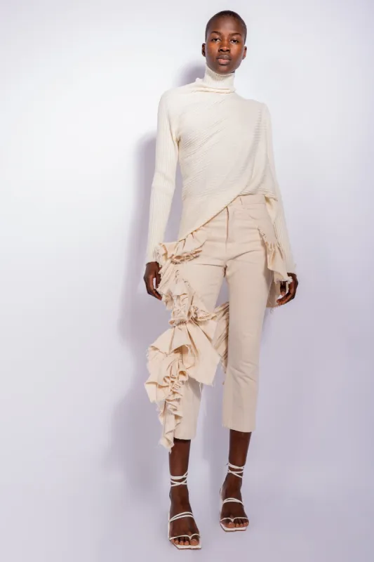 OFF-WHITE DRAPED JUMPER IN MERINO KNIT sold by Marques ’ Almeida