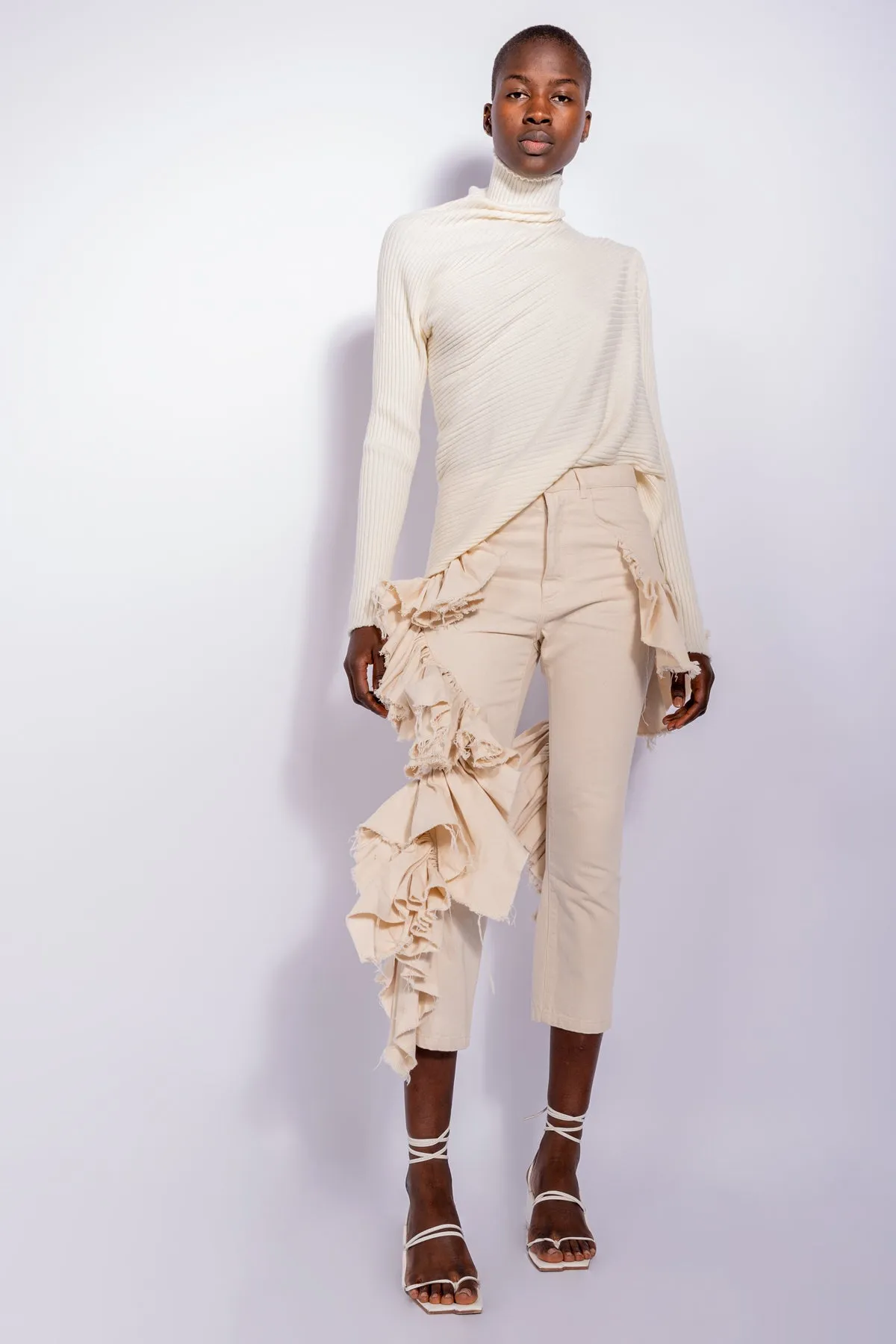 OFF-WHITE MERINO DRAPED JUMPER sold by Marques ’ Almeida