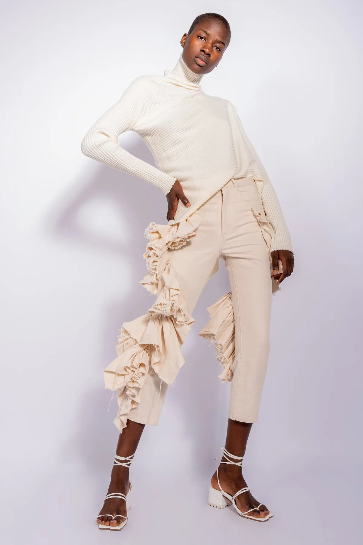 OFF-WHITE MERINO DRAPED JUMPER sold by Marques ’ Almeida product image thumbnail 3