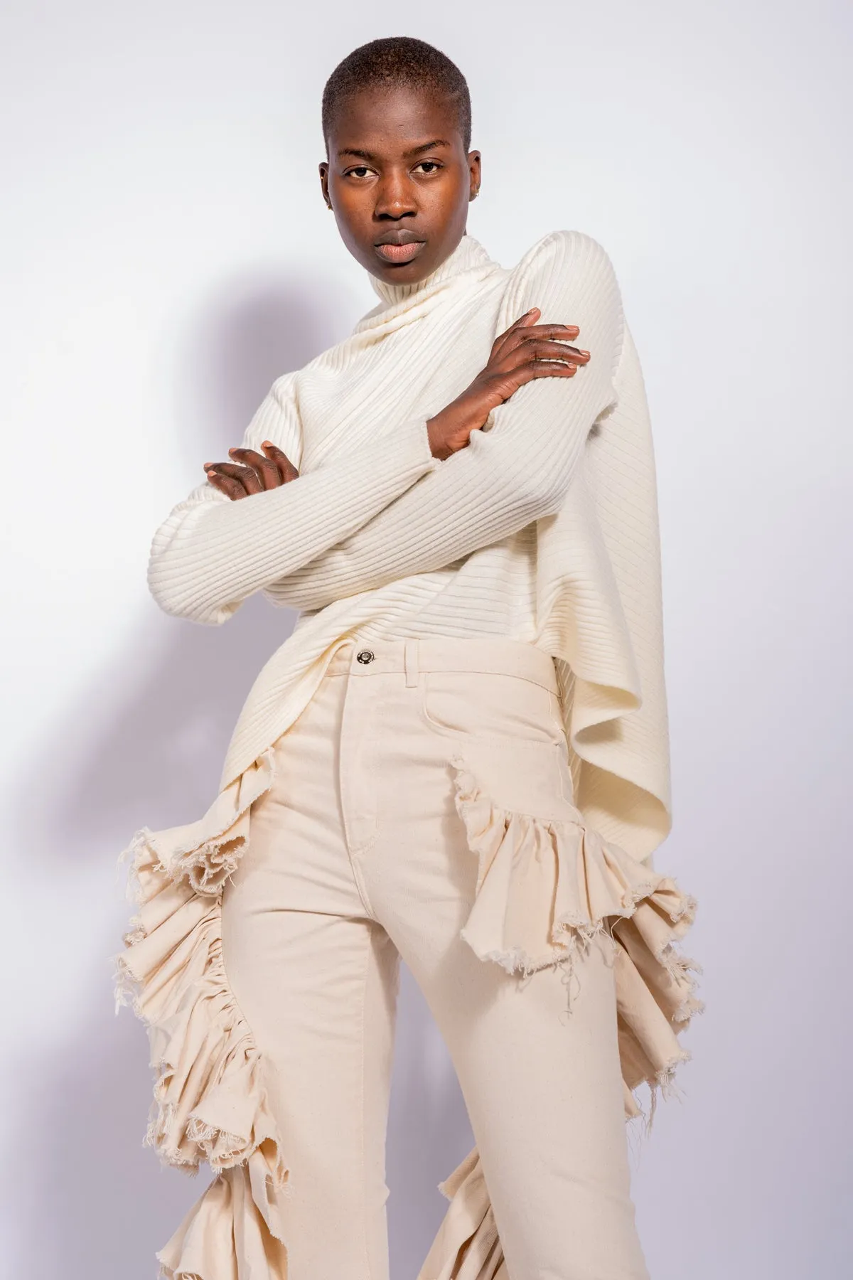 OFF-WHITE MERINO DRAPED JUMPER sold by Marques ’ Almeida product image thumbnail 4