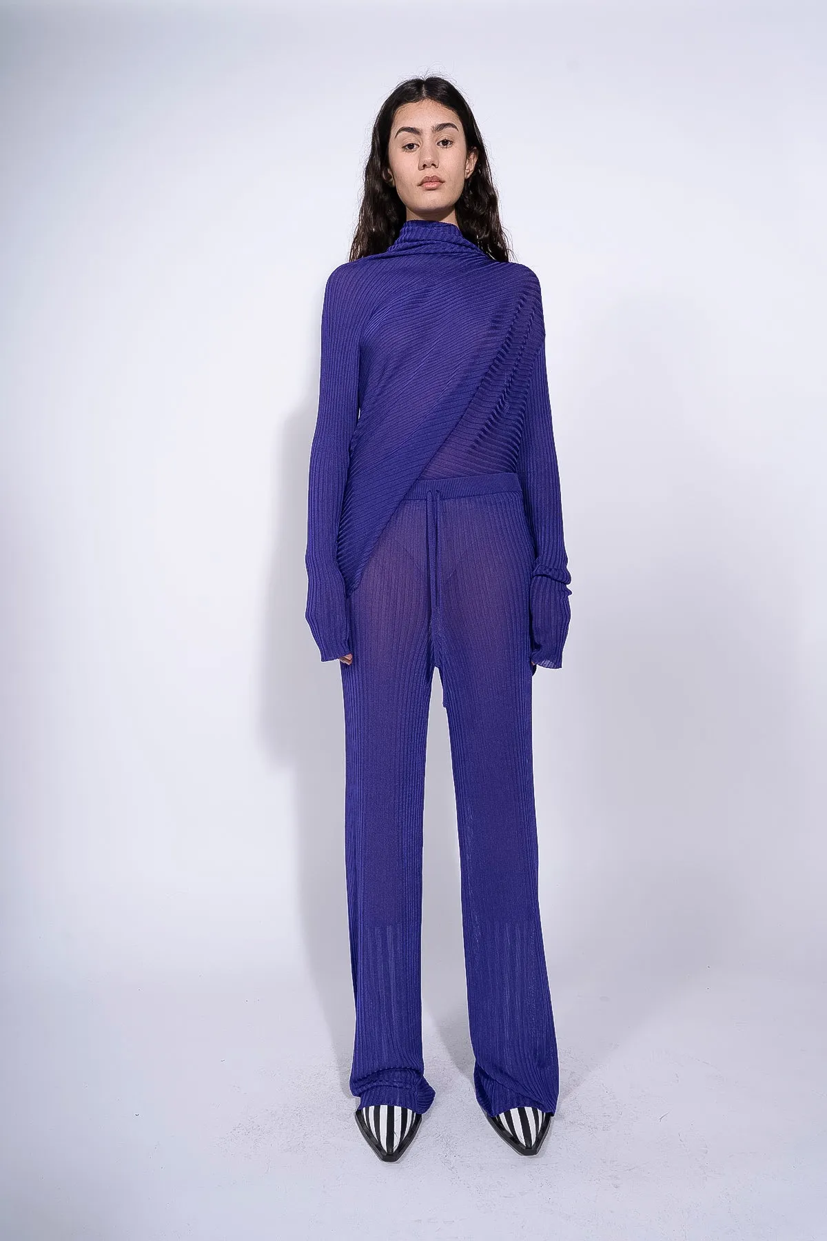 PURPLE DRAPED JUMPER IN LIGHTWEIGHT KNIT sold by Marques ’ Almeida