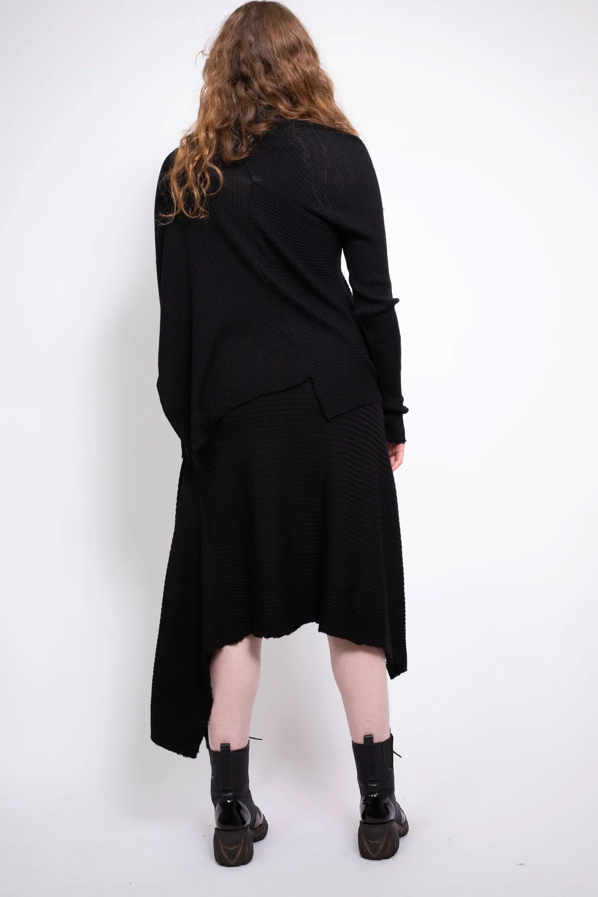 BLACK DRAPED MERINO KNIT SKIRT sold by Marques ’ Almeida product image thumbnail 4